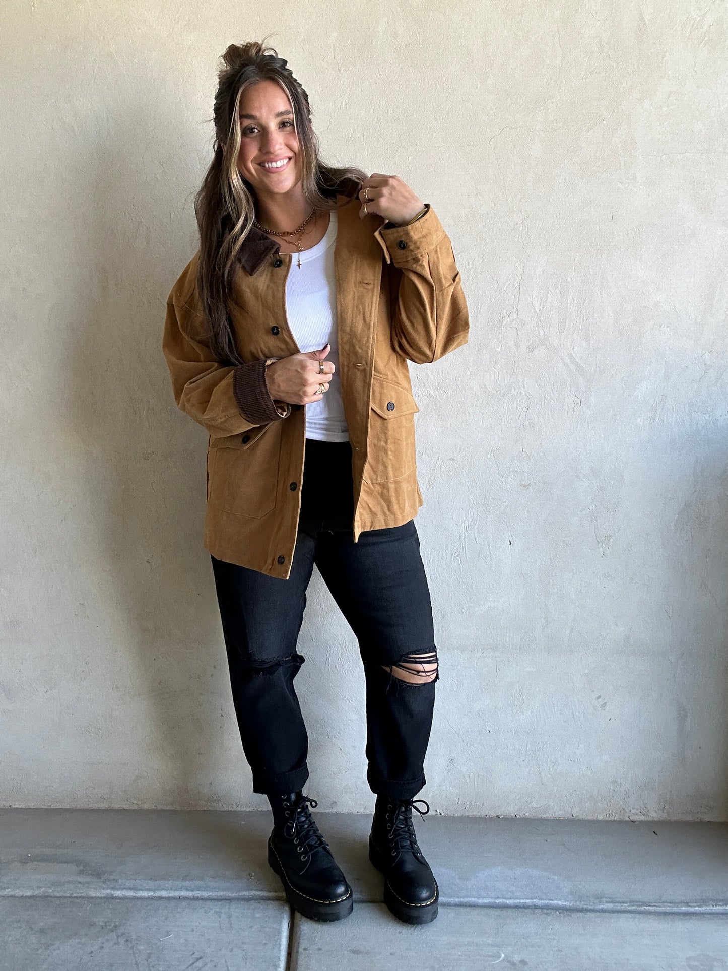 Barn Jacket in Dark Camel