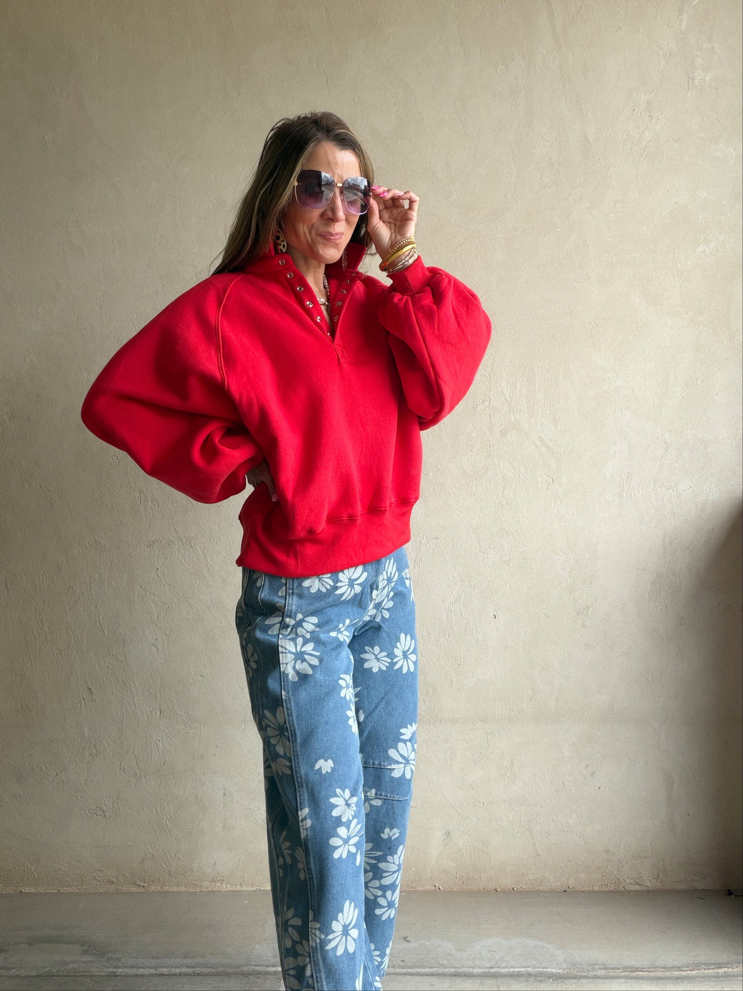 Kaylani Sweatshirt in Red
