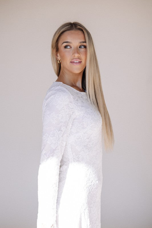 Kailyn Fitted Lace Temple Dress