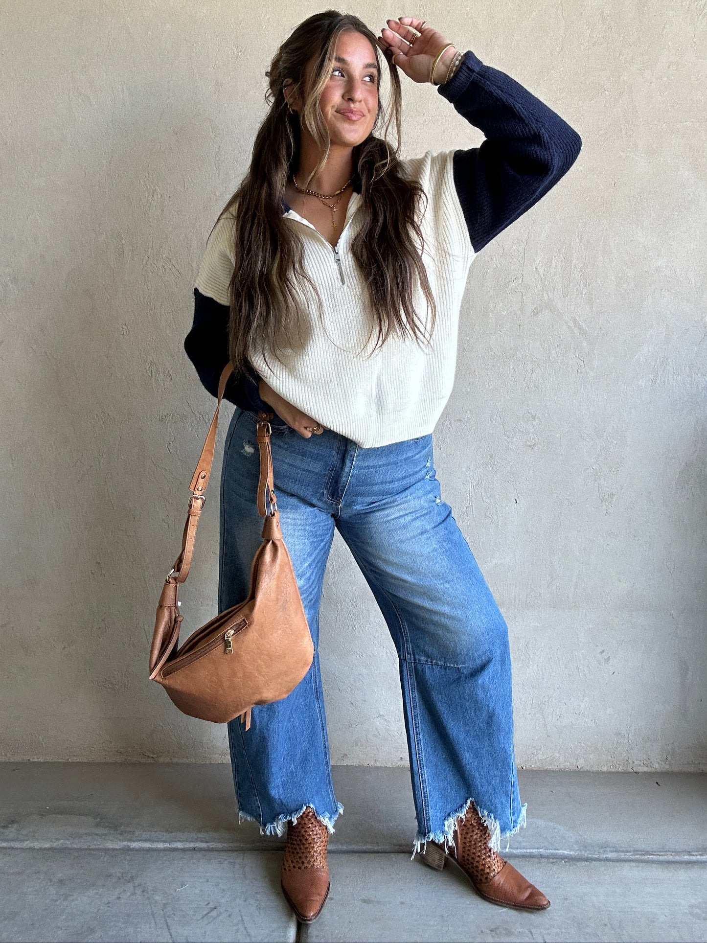 Kerianne Sweater in Navy & Cream