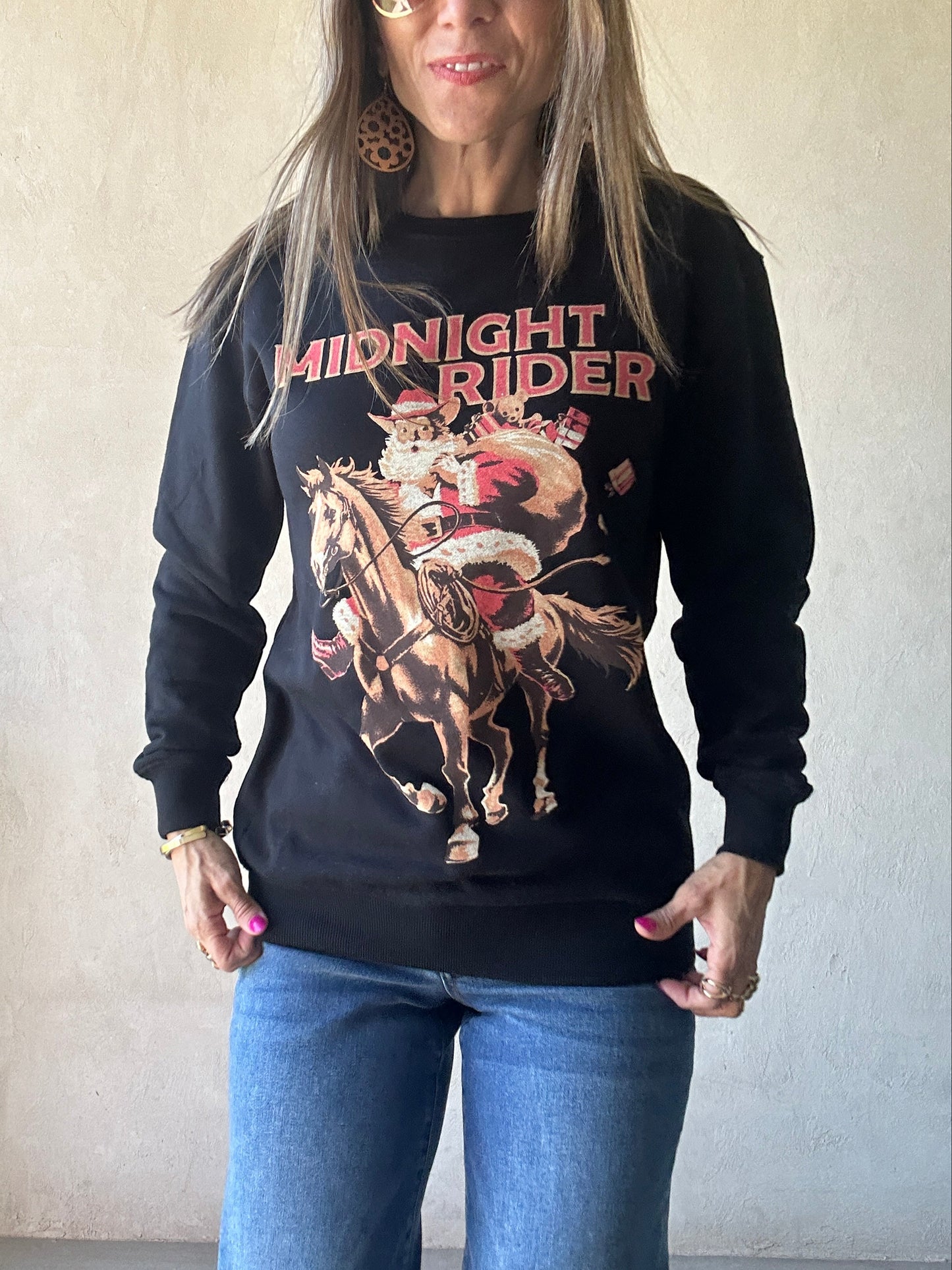 Santa Midnight Ryder Sweatshirt in Black