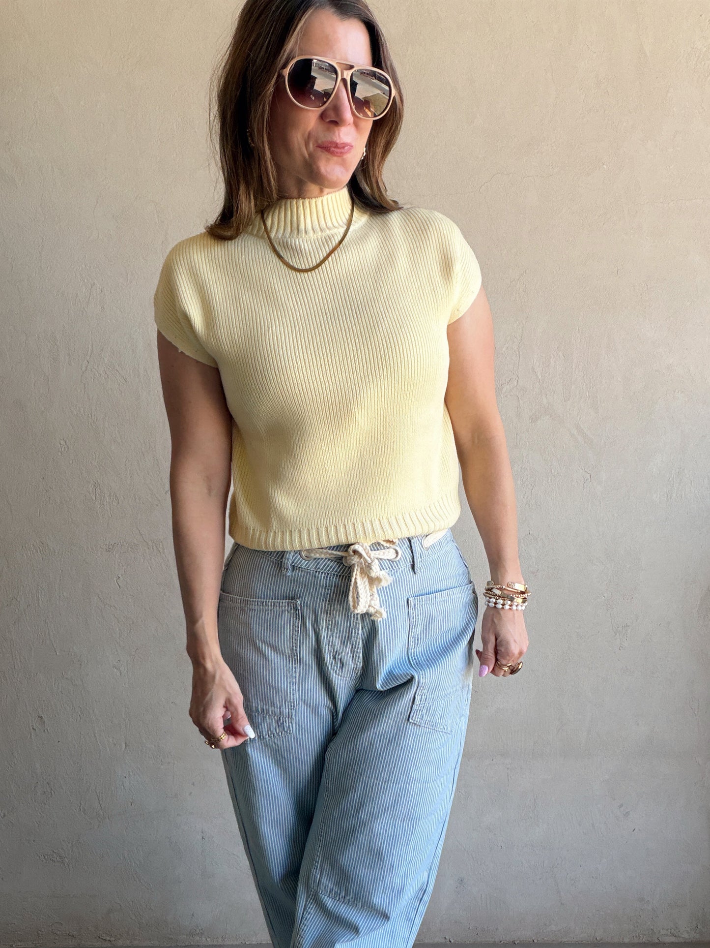 Georgia Striped Barrel Pants Blue & White