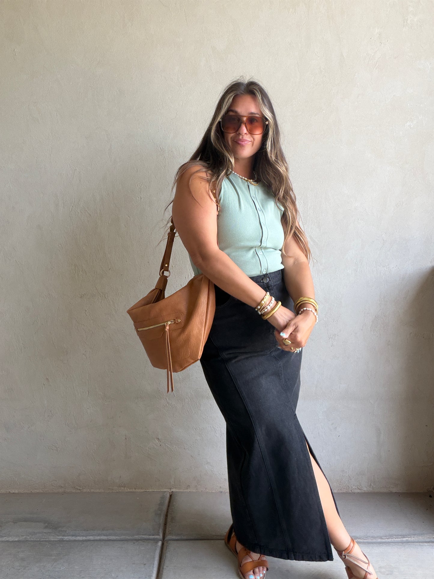 Laynie Denim Skirt in Black