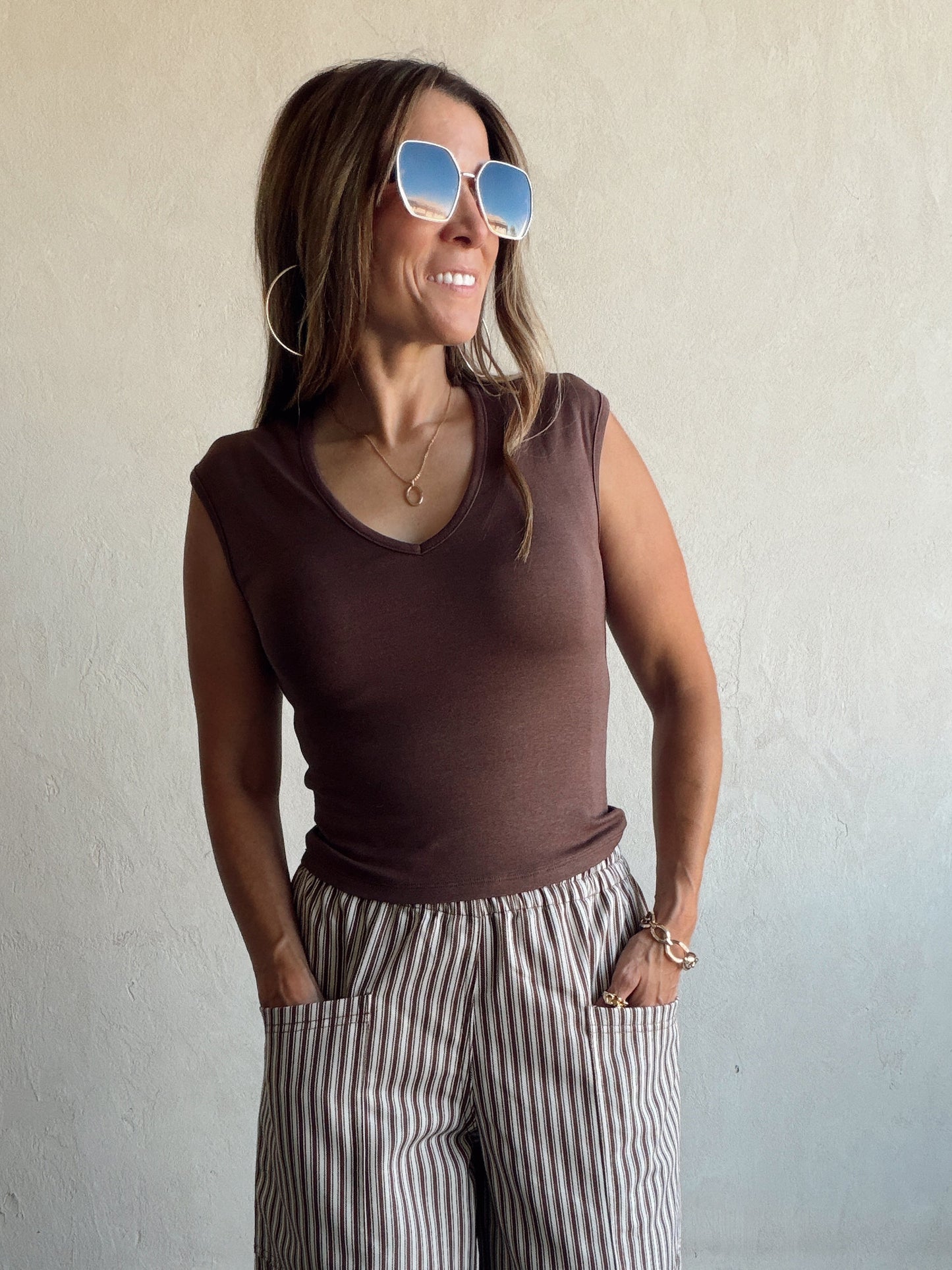 Leah Top in Dark Brown