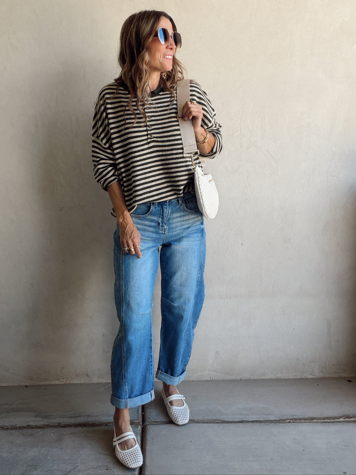 Hanna Henley Sweater in Olive