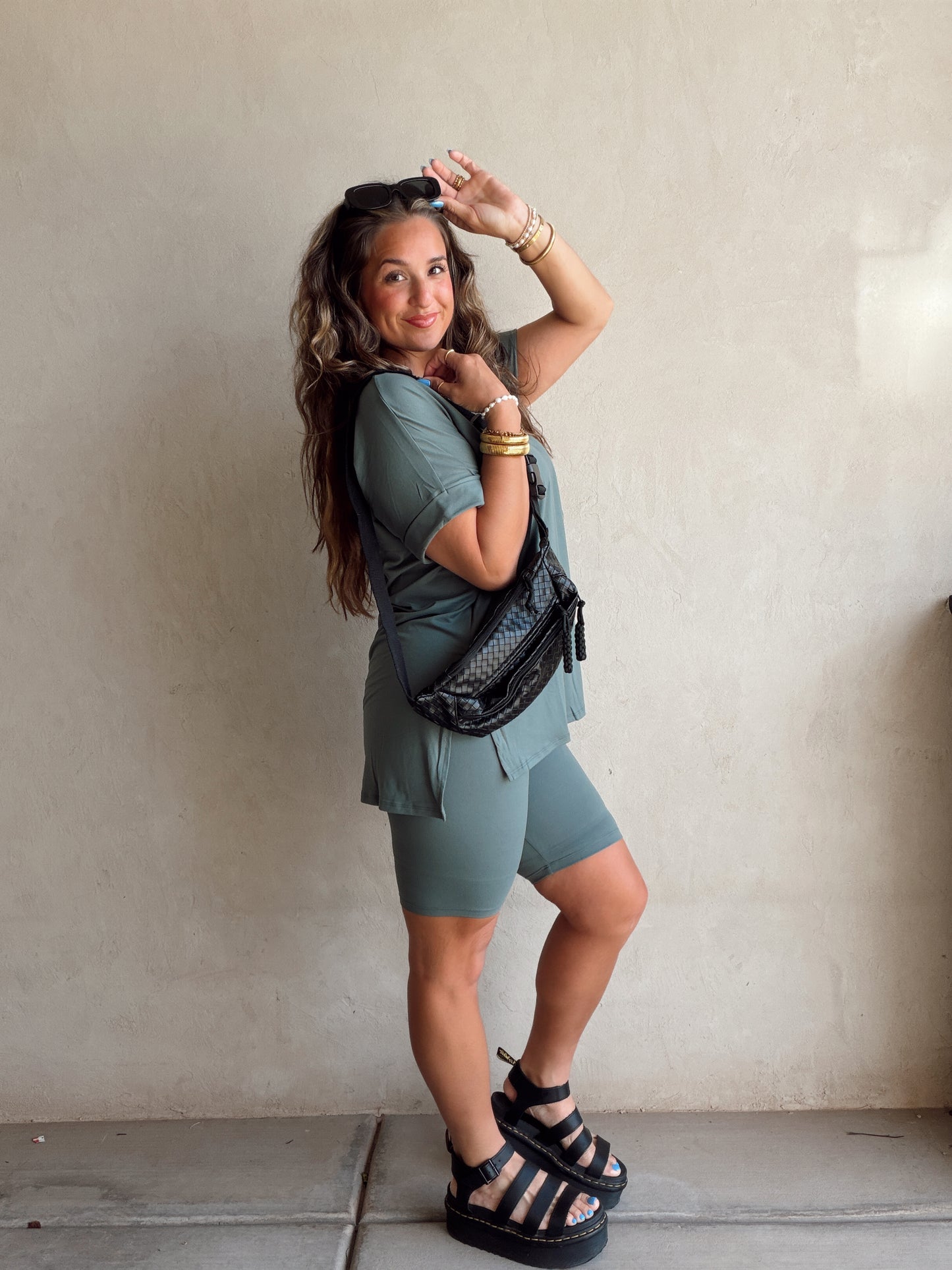 Jillian Heavenly Biker Set in Jade