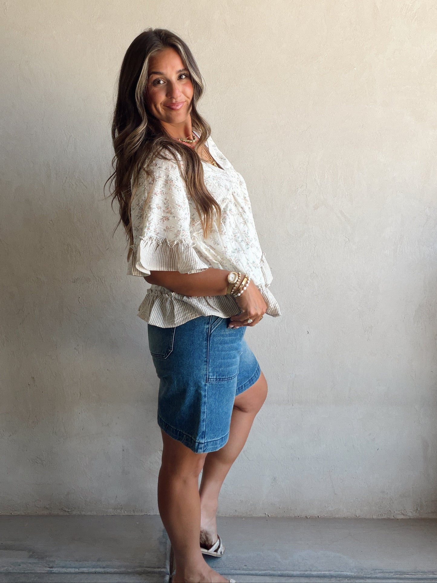 Hazel Ruffle Boho Top