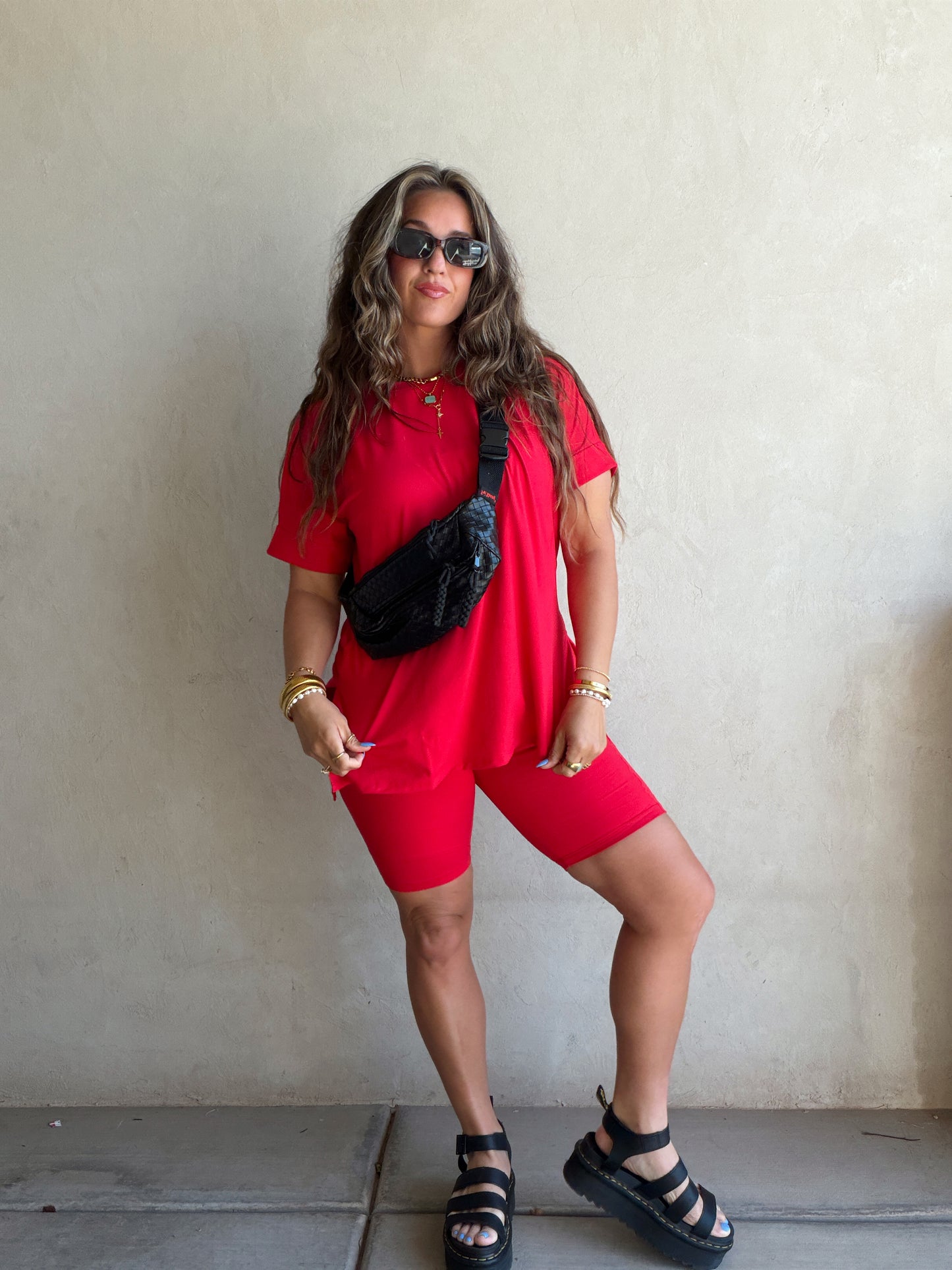 Jillian Heavenly Biker Set in Red