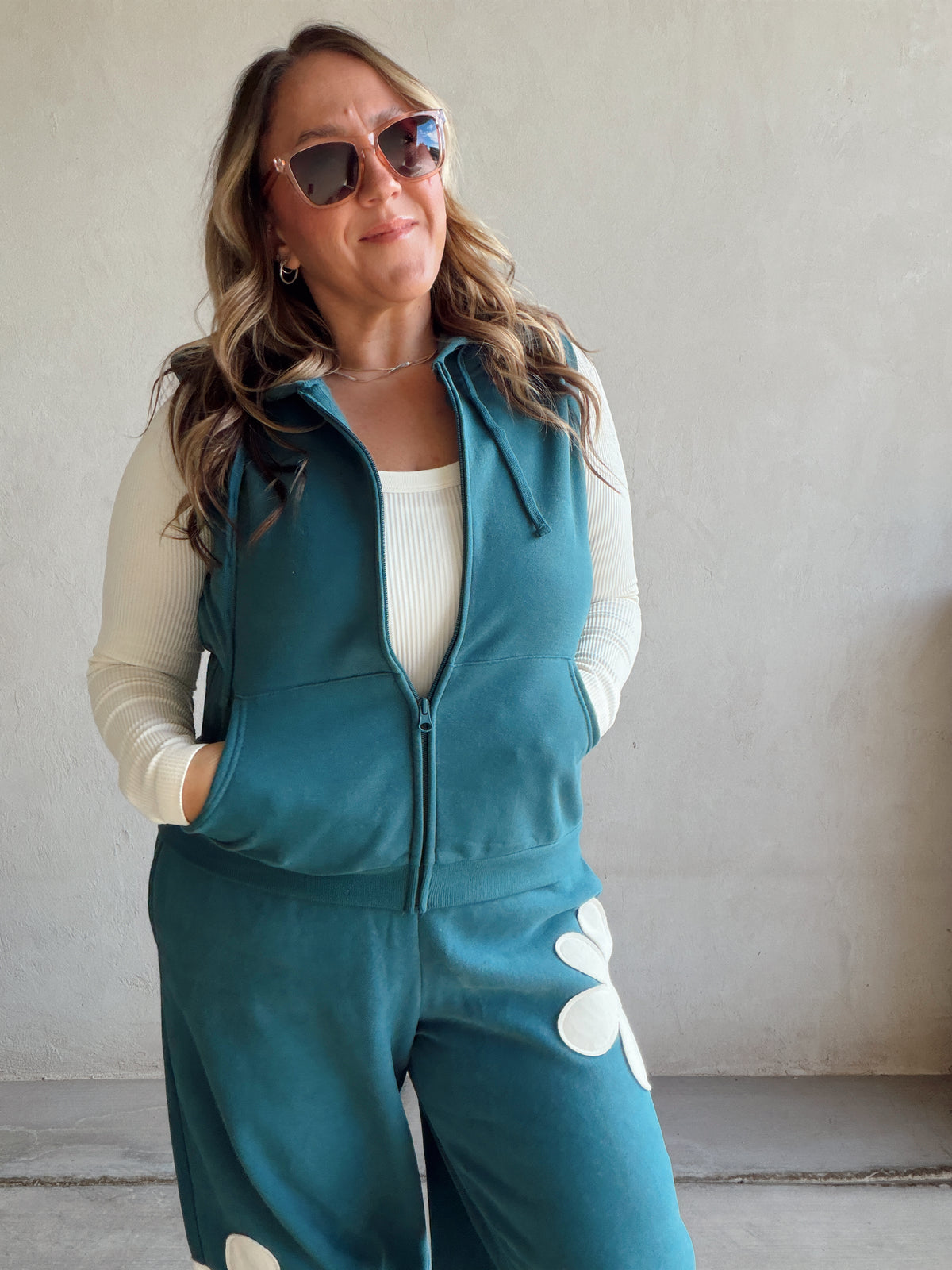 Flower Set in Teal