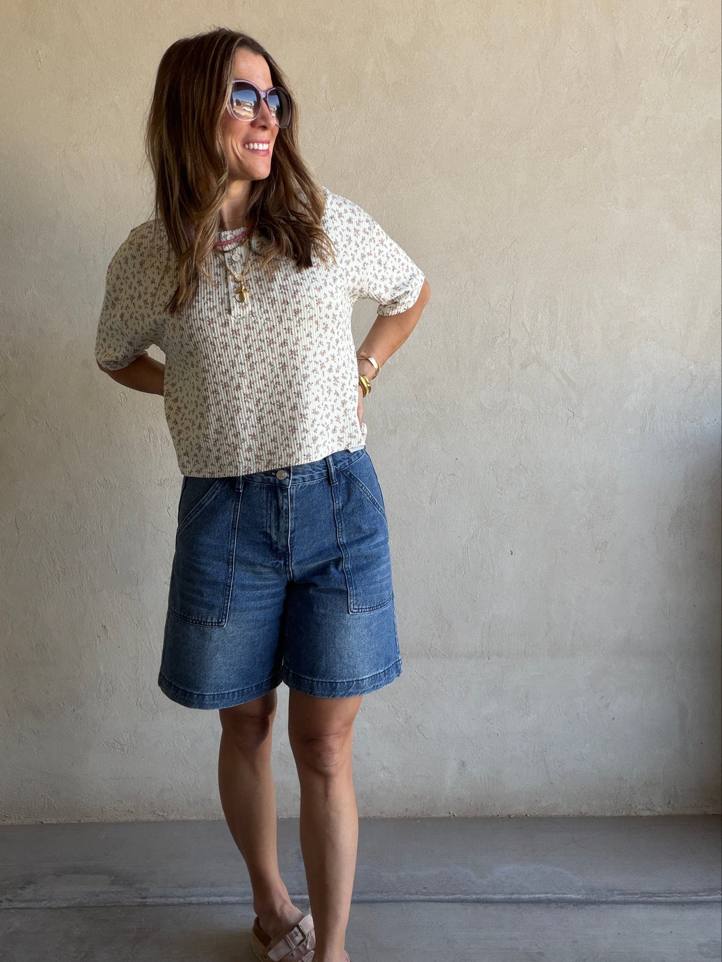 Jade Bermuda Shorts in Dark Denim