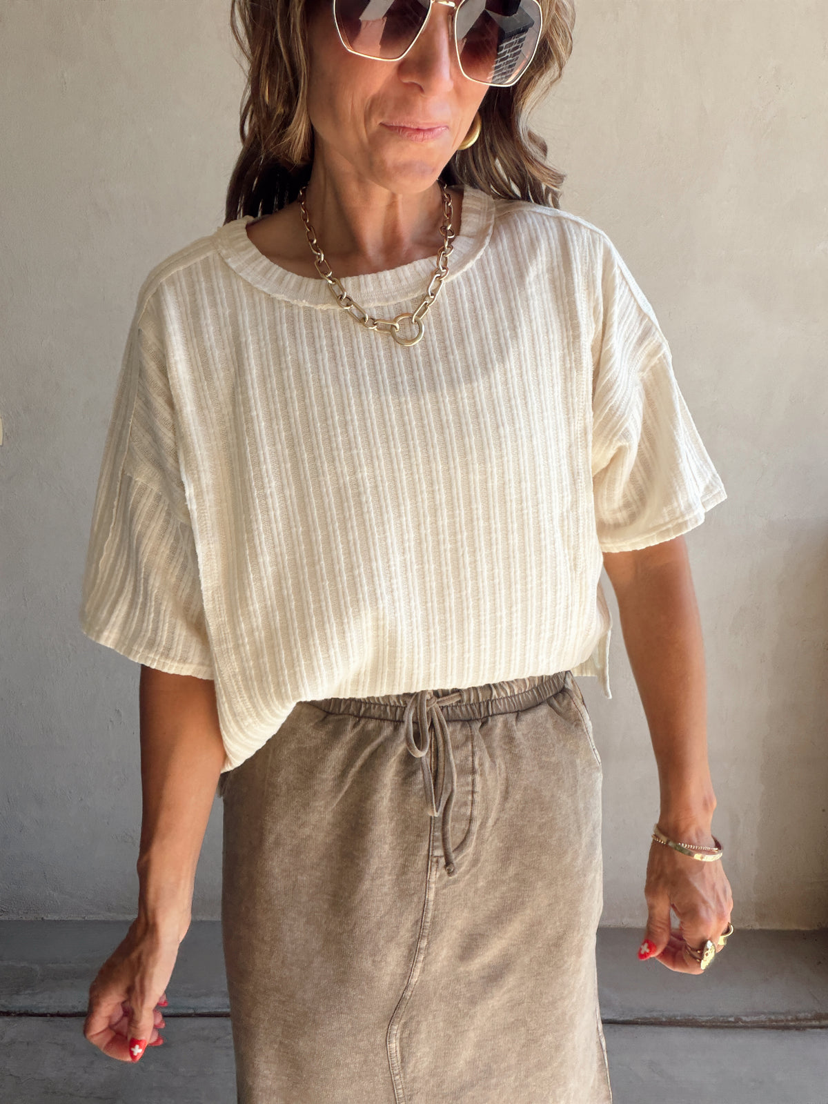 Corey Knit Skirt in Sunfade Mocha