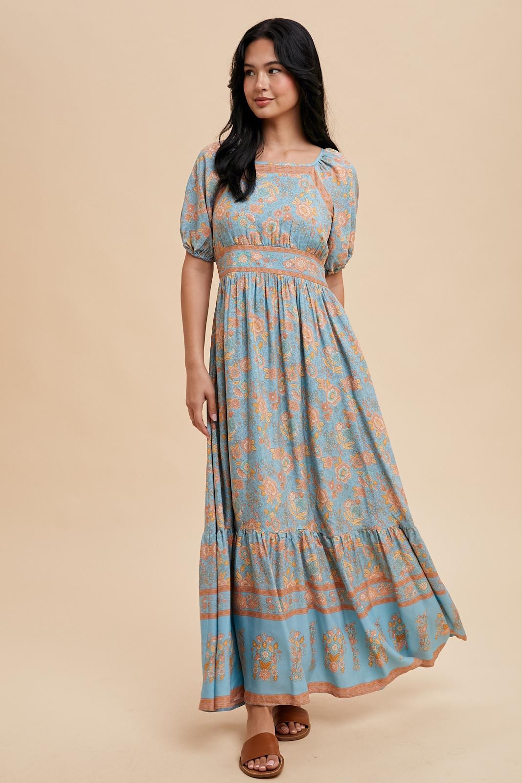 Bella Boho Dress in Blue