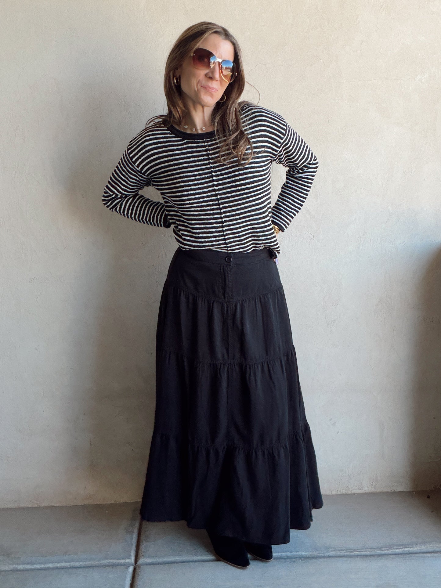 Bella Tiered Skirt in Black