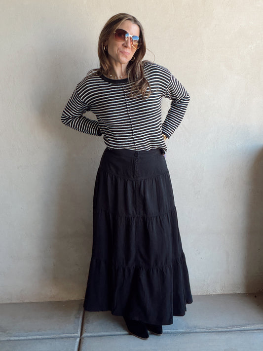 Bella Tiered Skirt in Black