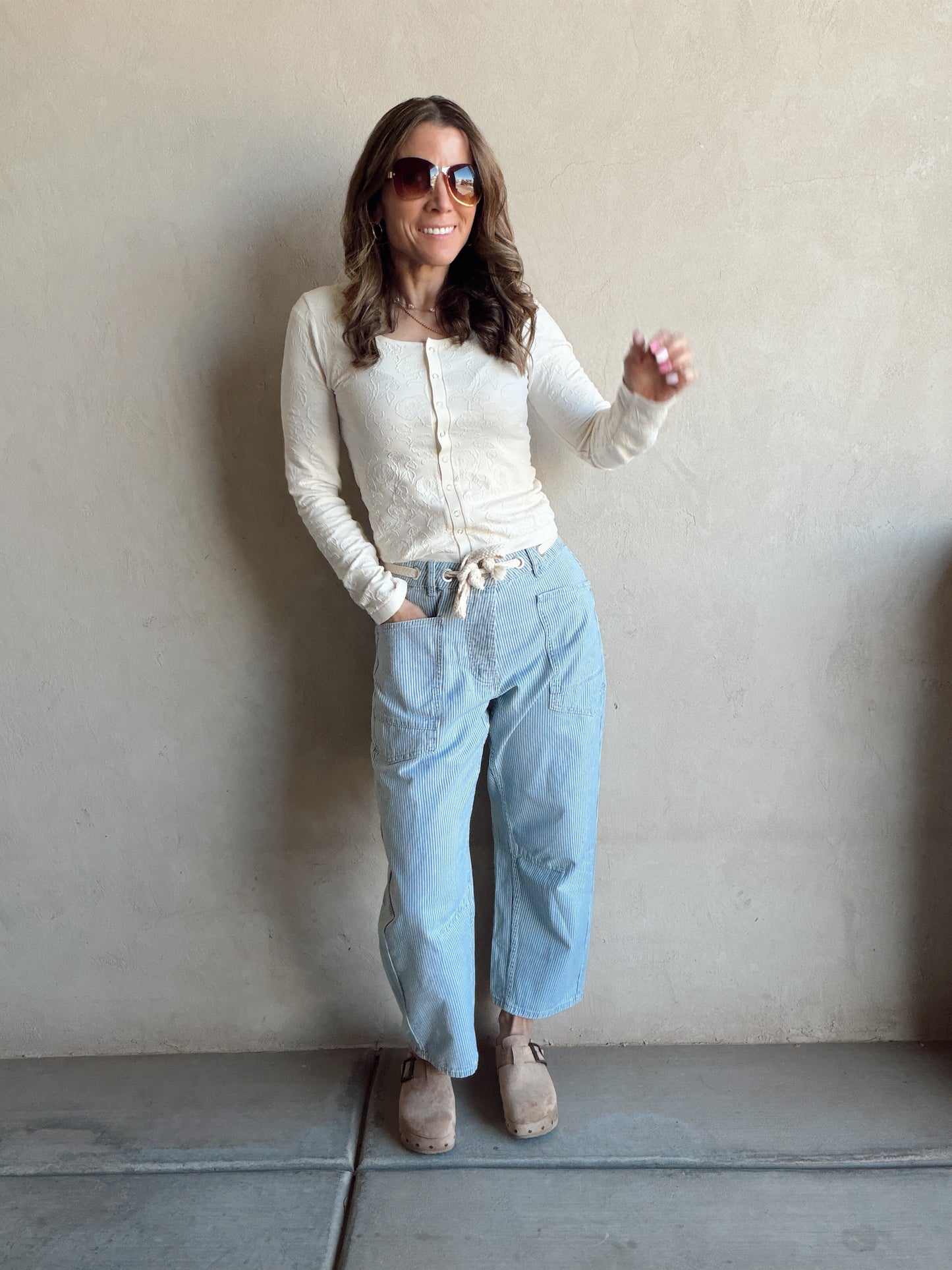 Georgia Striped Barrel Drawstring Pants