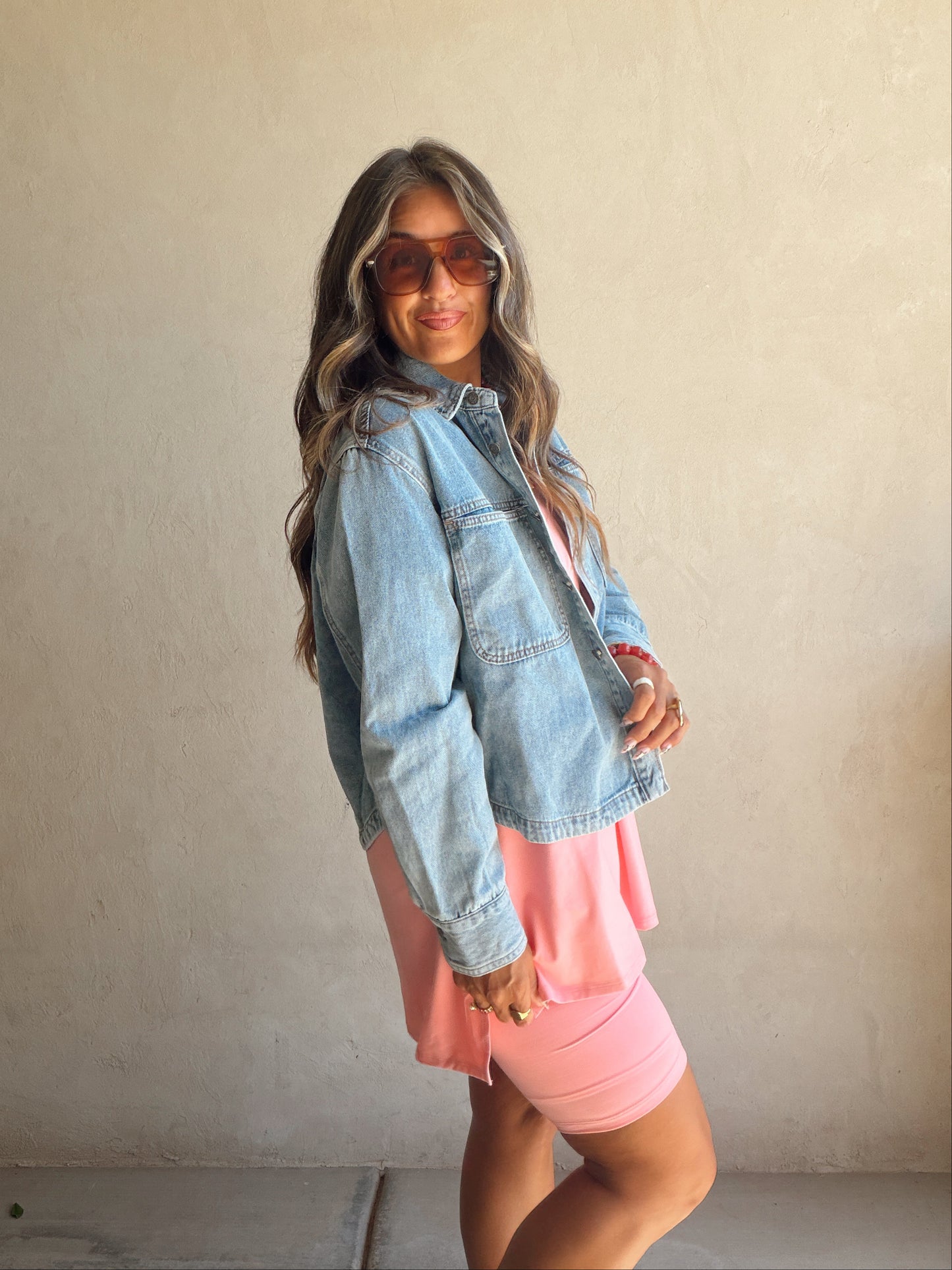 Bree Cropped Medium Wash Denim Jacket