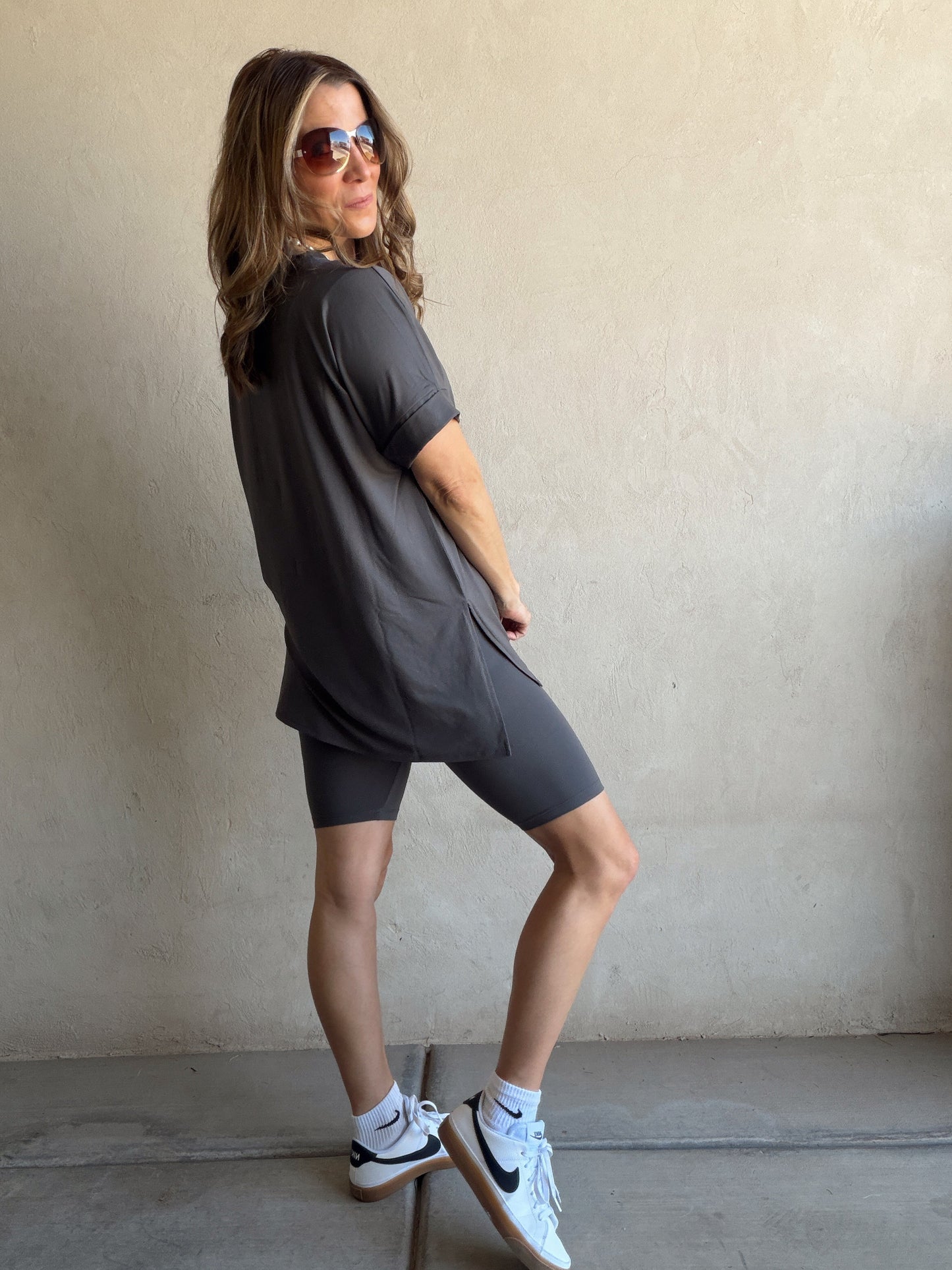 Jillian Heavenly Biker Set in Gray