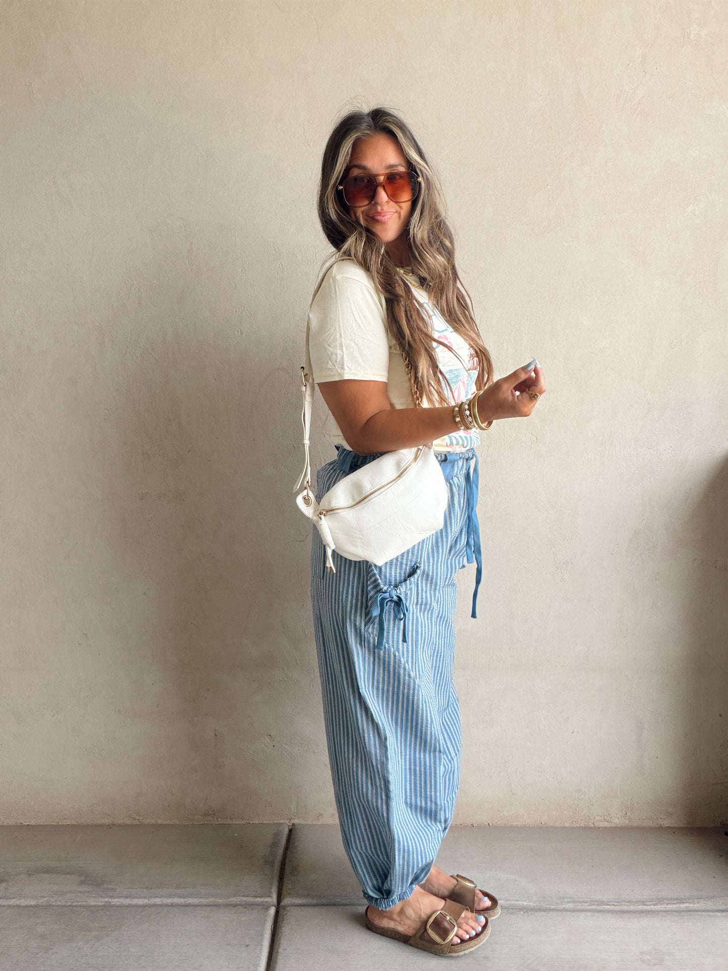 Anna Parachute Pants in Navy