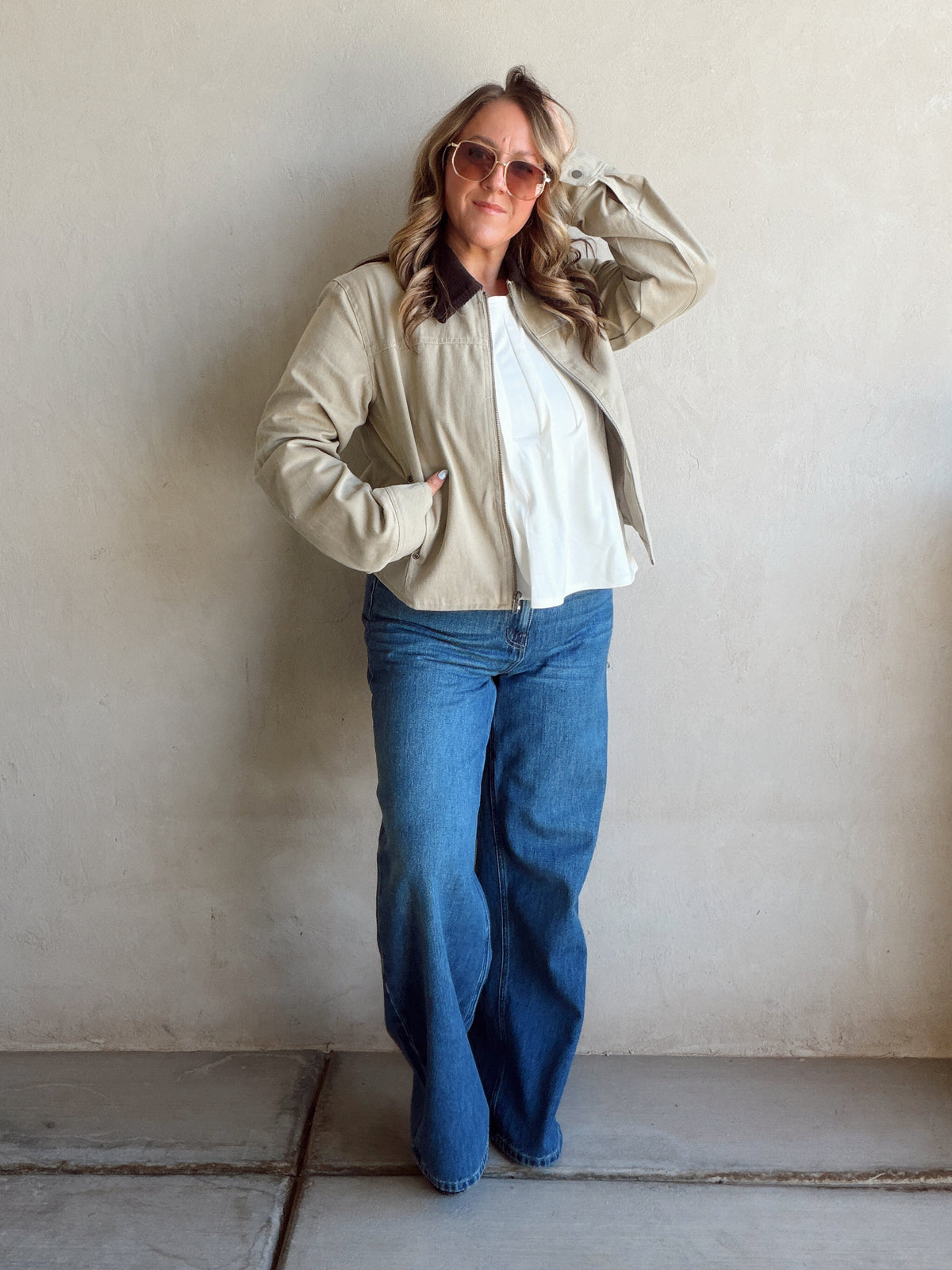 Emma Barn Cropped Jacket in Khaki