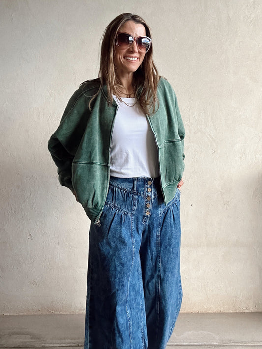 Kayla Bomber Jacket in Green