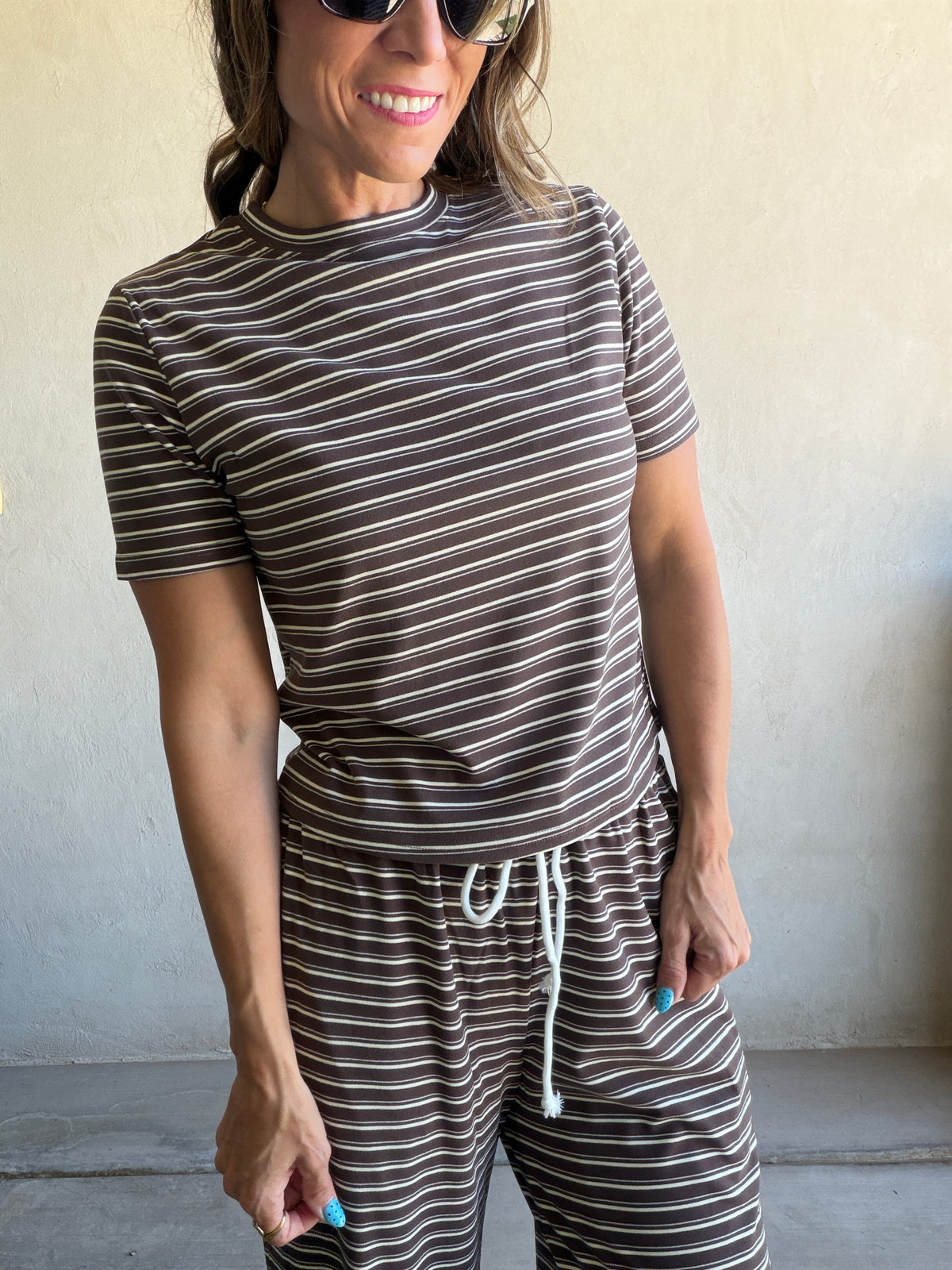 Jaclyn Butter Set in Chocolate Stripe