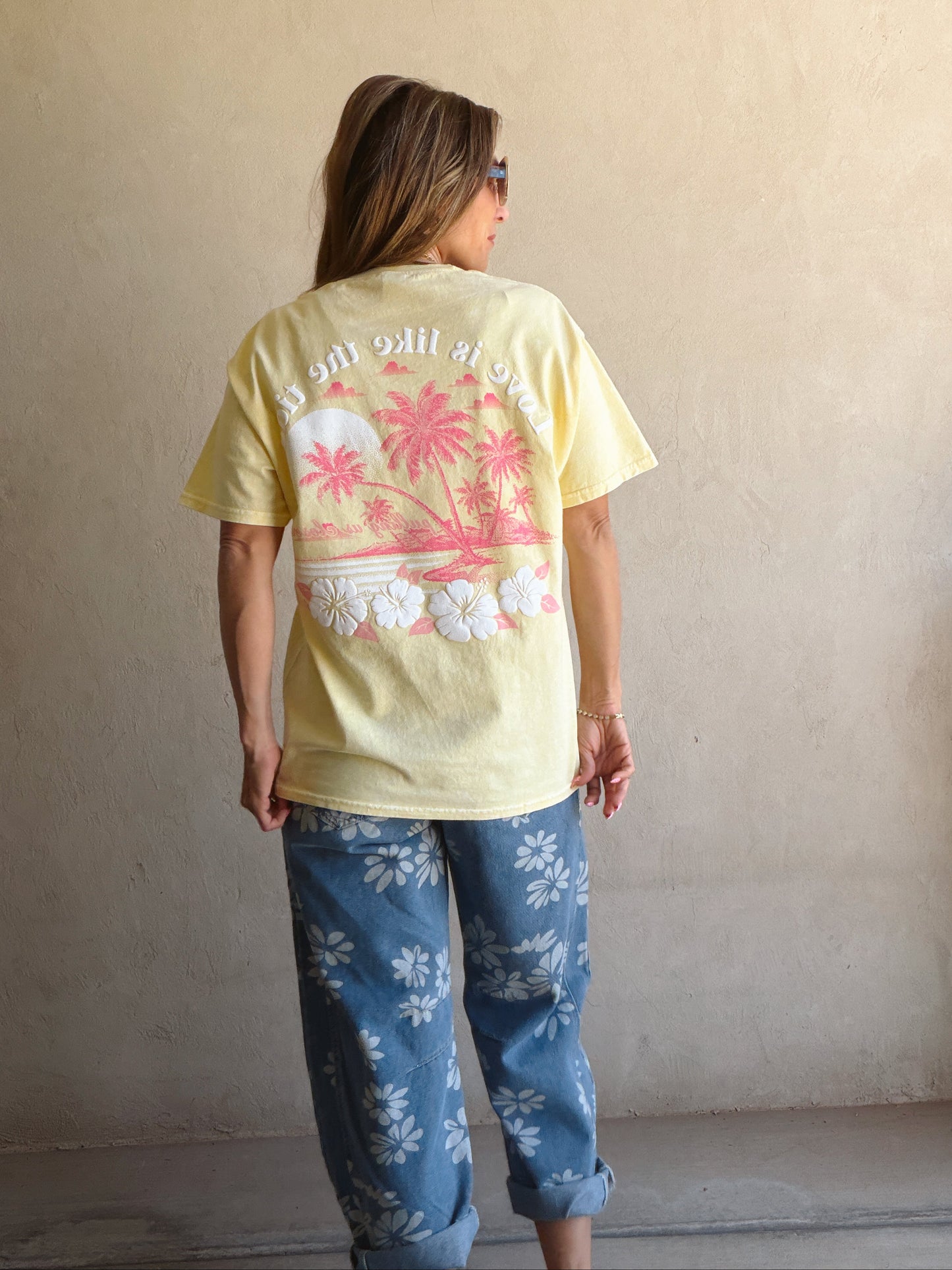 Love is like the Tide Tee in Soft Yellow