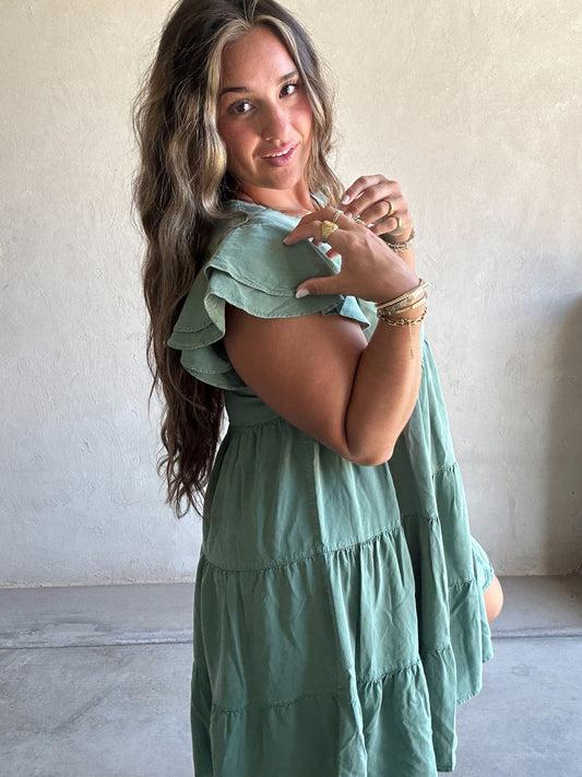 Claudia Tencel Dress in Green