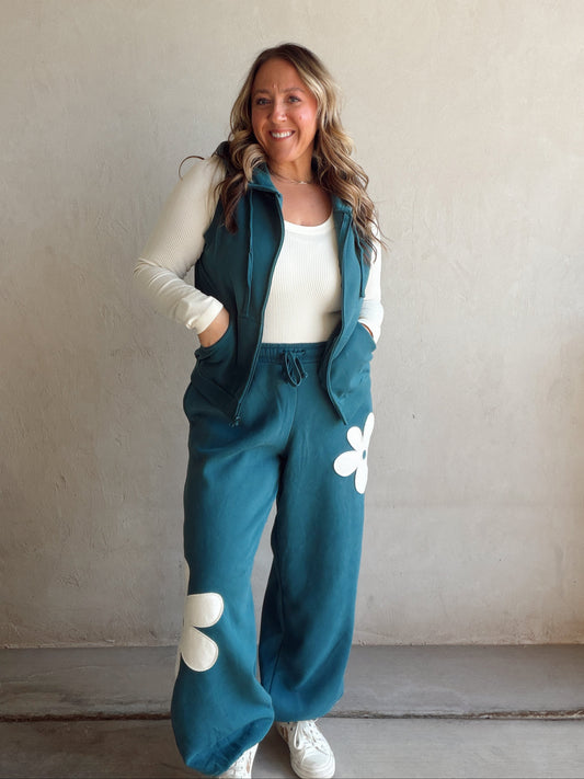 Flower Set in Teal