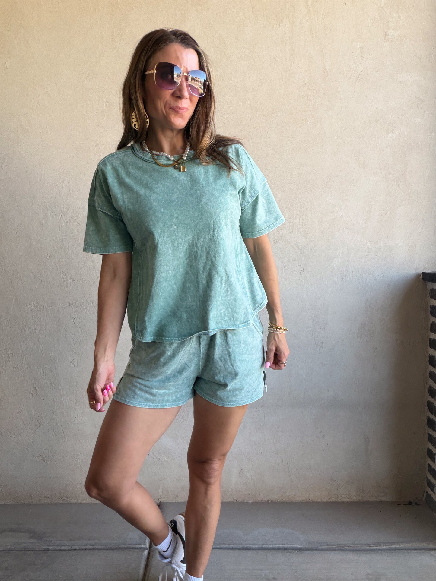 Zara Mineral Washed Set in Sage