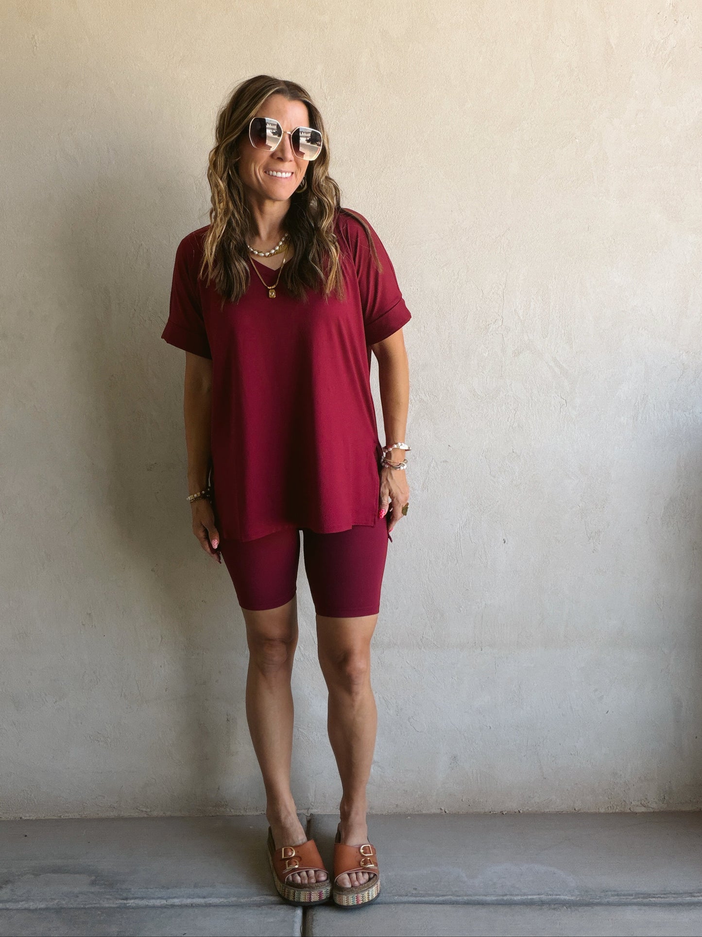 Jillian Heavenly Biker Set in Cabernet