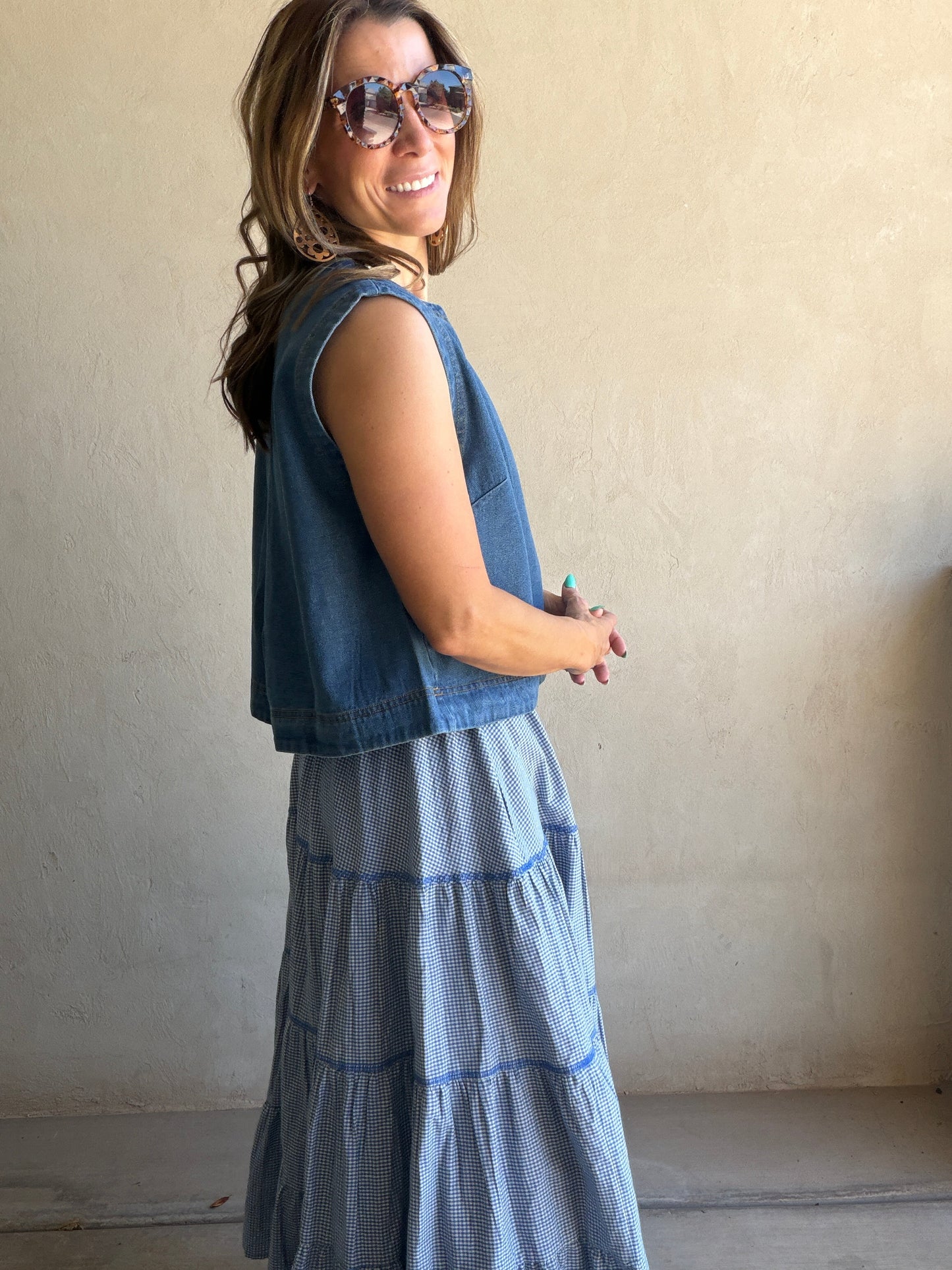 Ginny Sleeveless Top in Denim