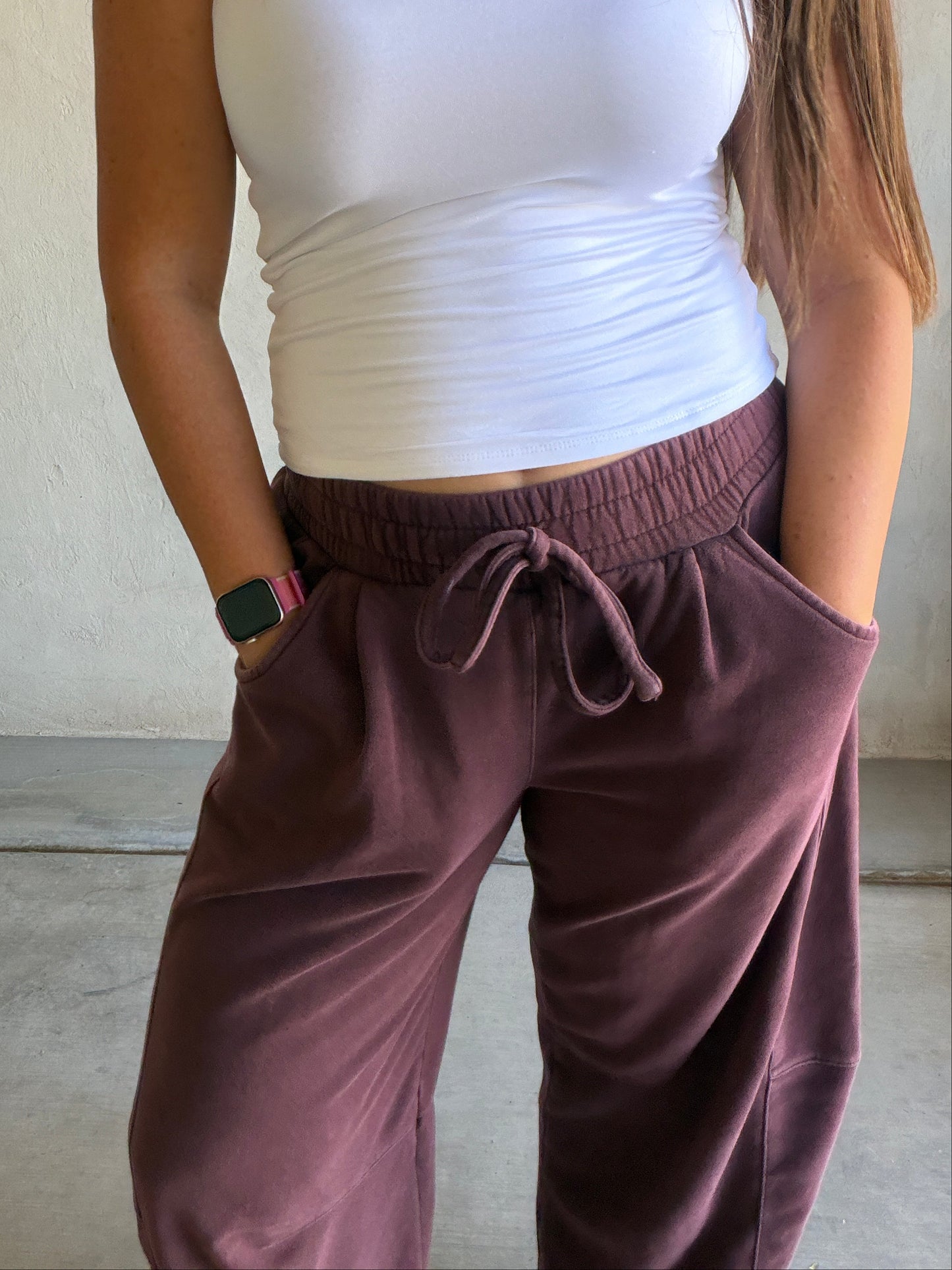 Barrel Sweatpants in Eggplant