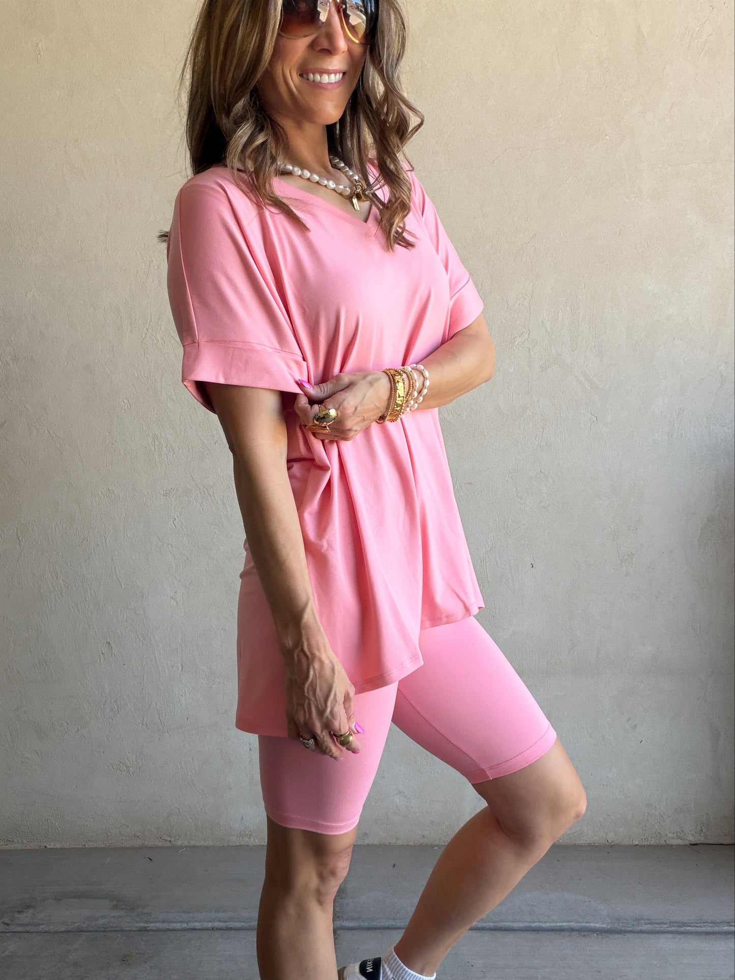 Jillian Heavenly Biker Set in Pink