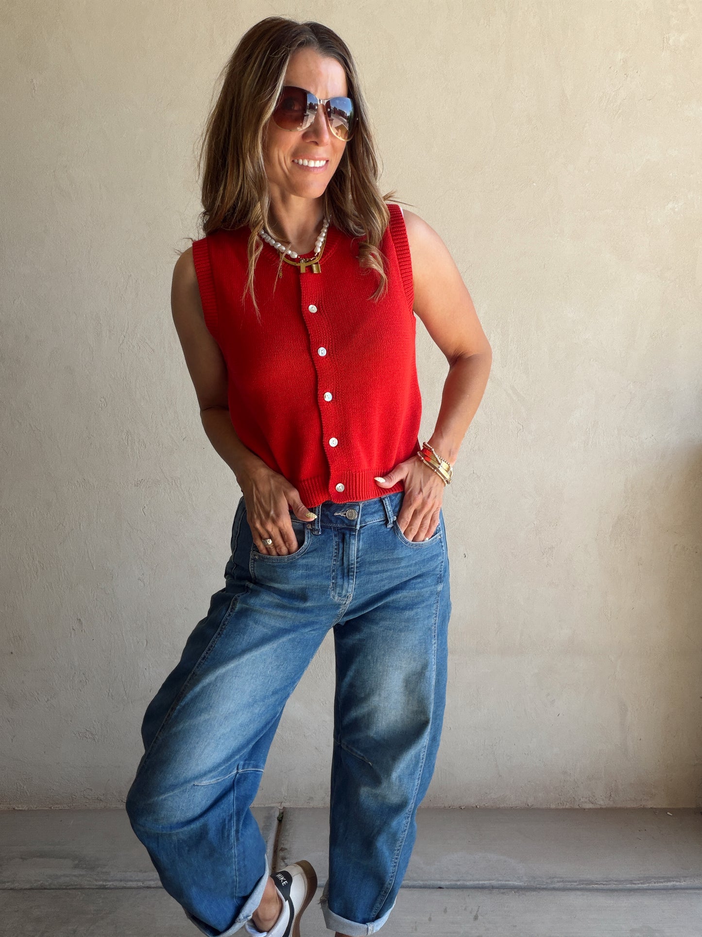 Elizabeth Tank in Red