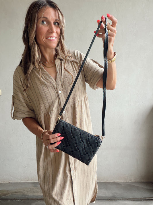 Saree Crossbody Purse in Charcoal