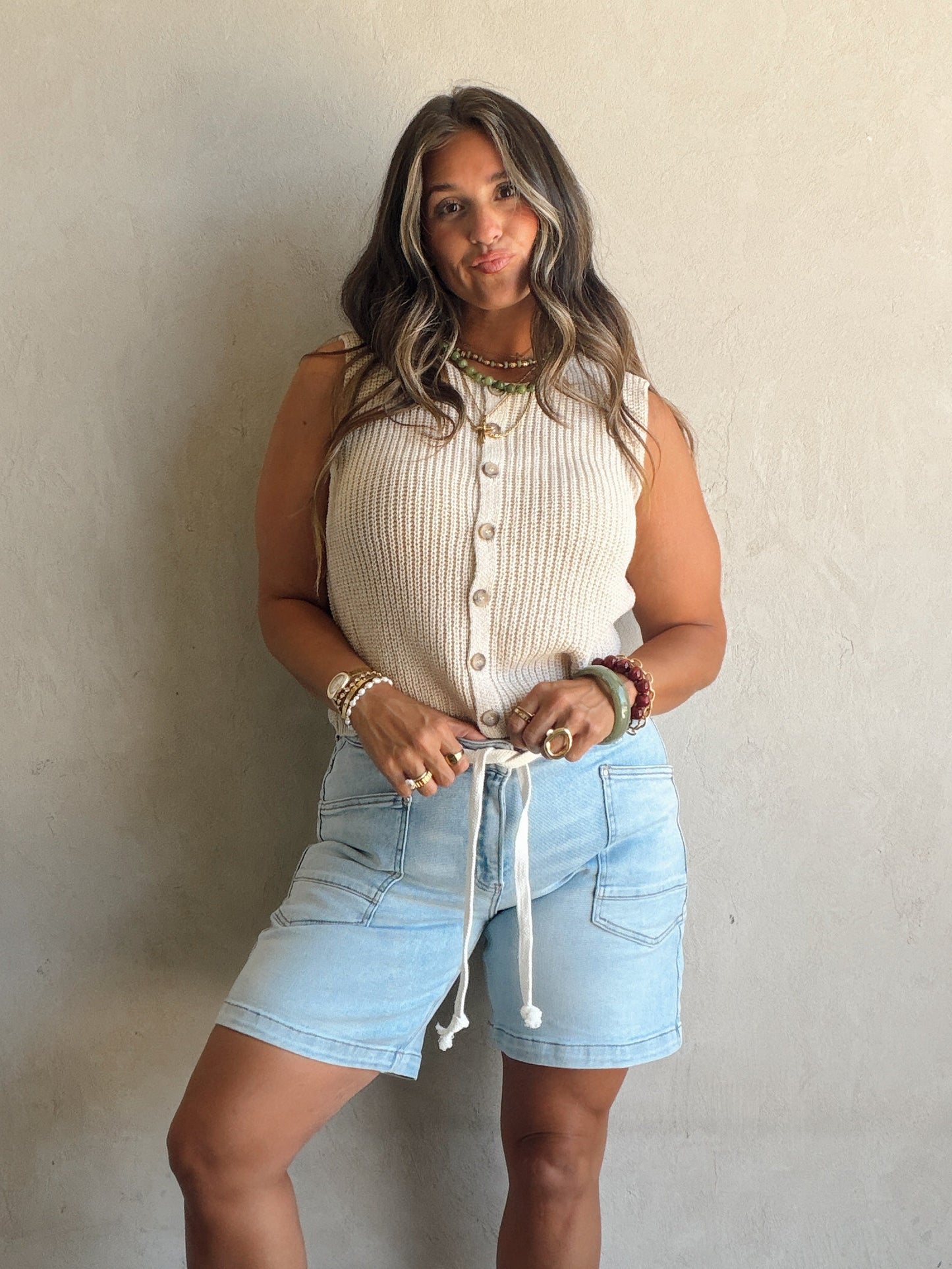 Liz Vest in Tan