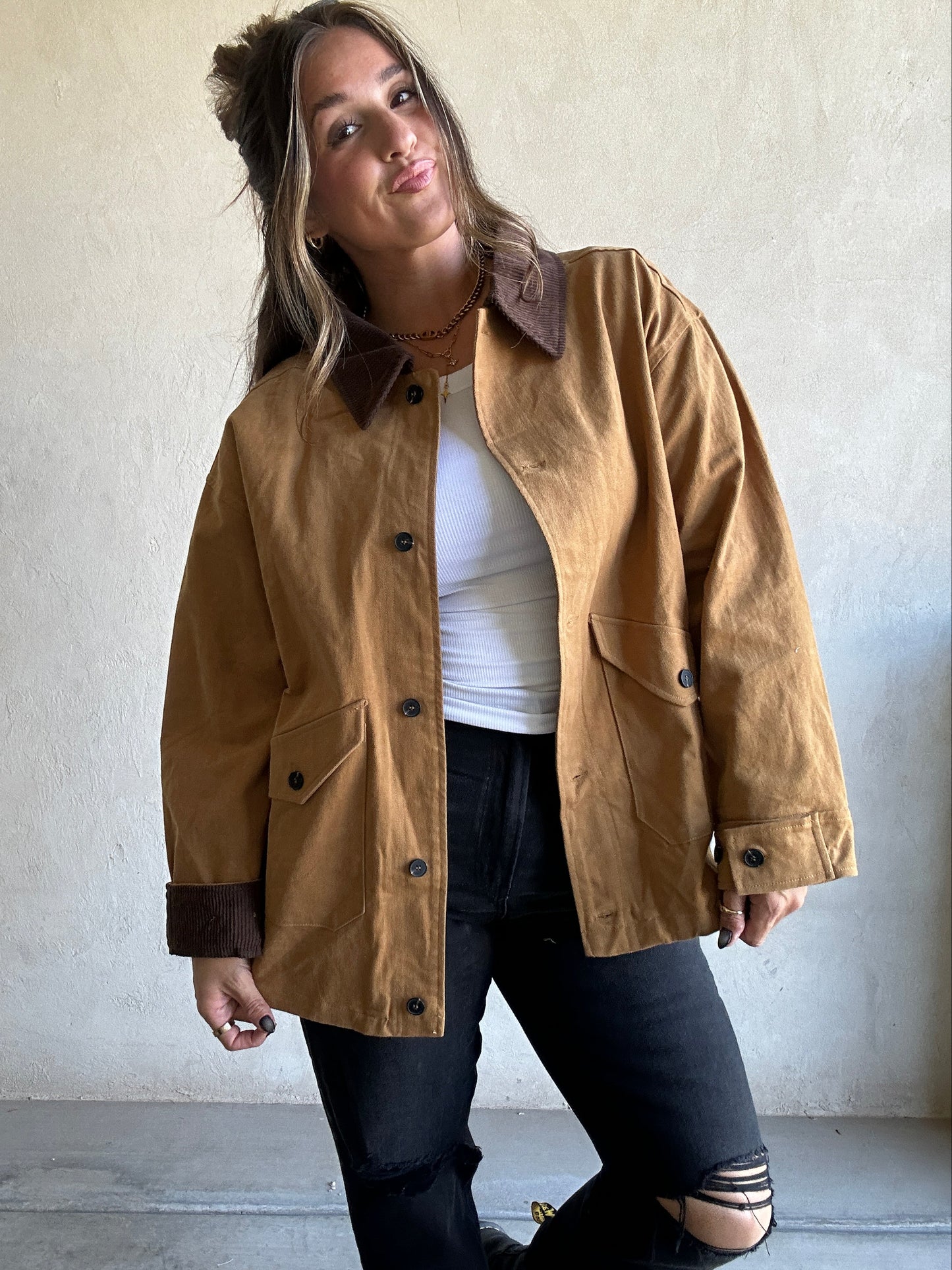 Barn Jacket in Dark Camel