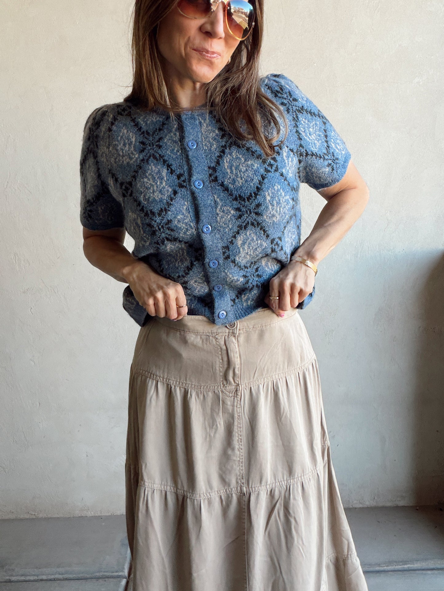 Bella Tiered Skirt in Taupe