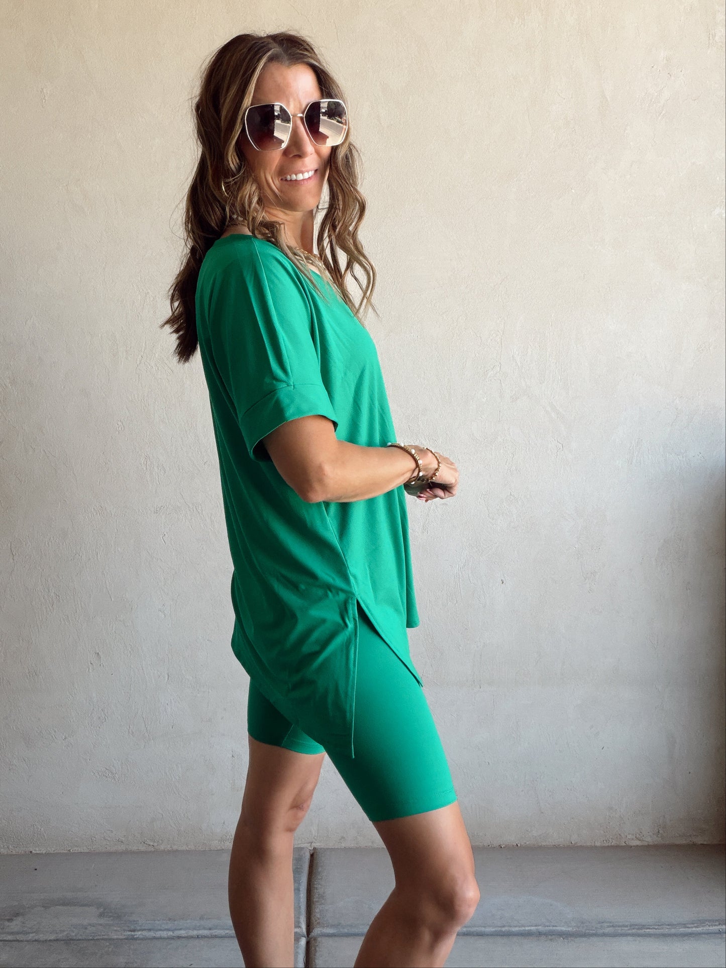 Jillian Heavenly Biker Set in Kelly Green