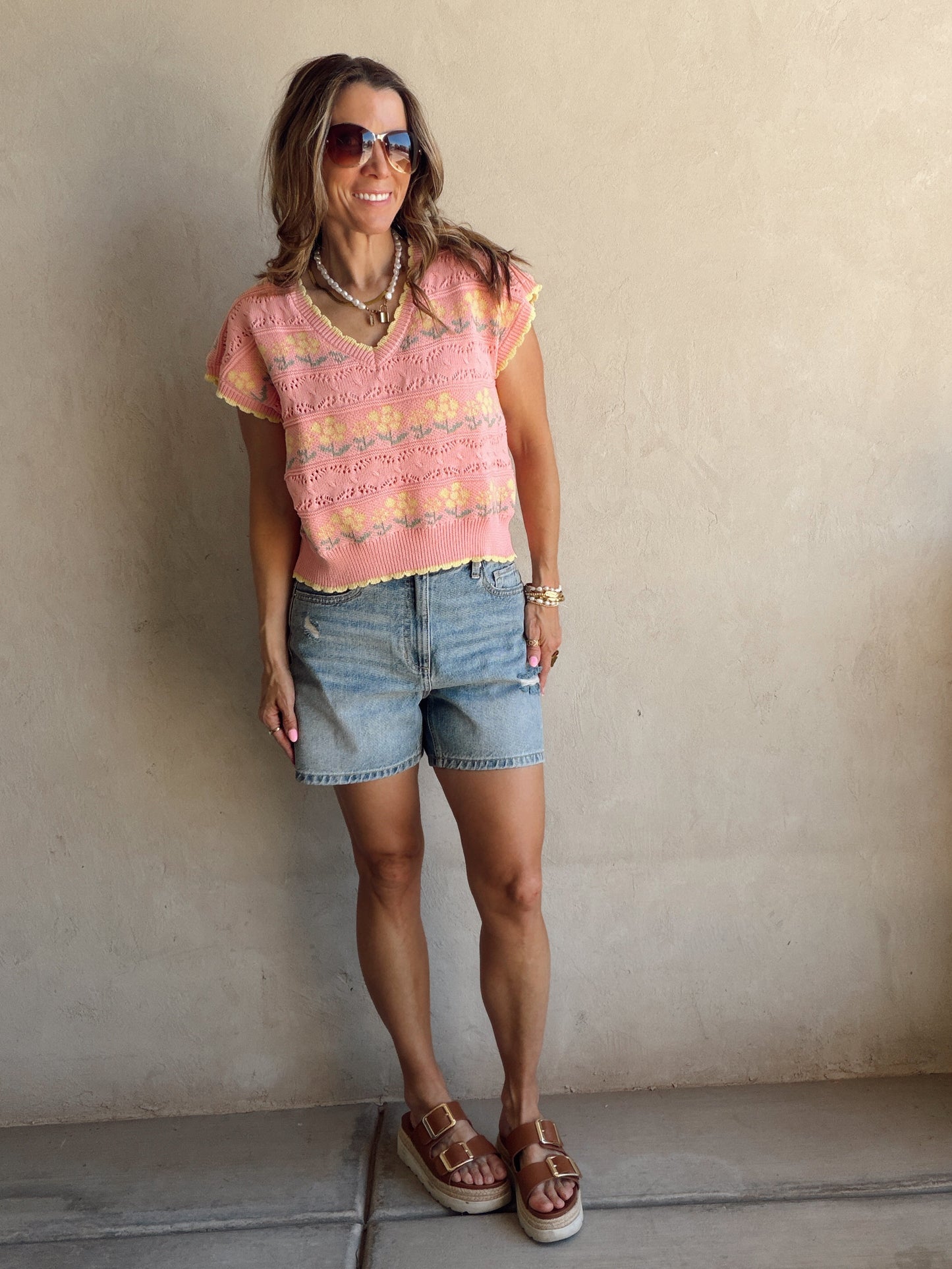 Kendall Floral Top in Pink Floral