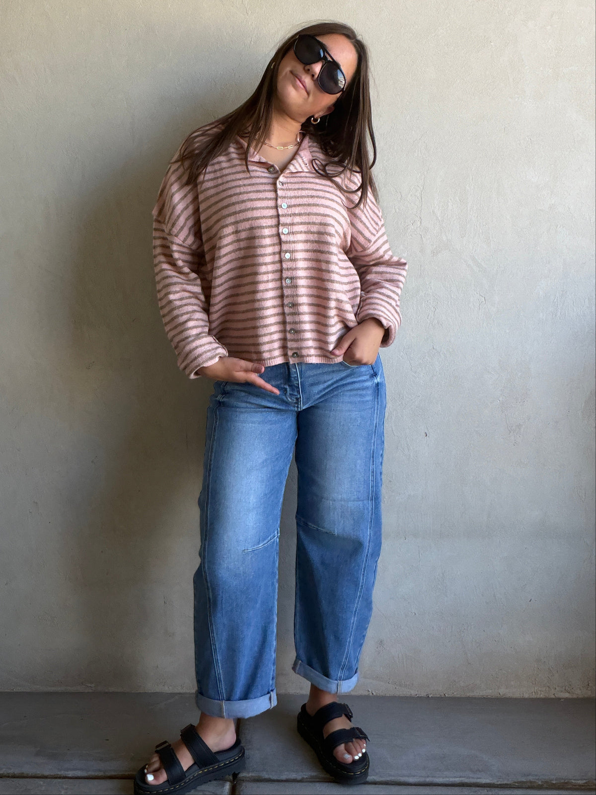 Bridget Cardigan in Dusty Pink