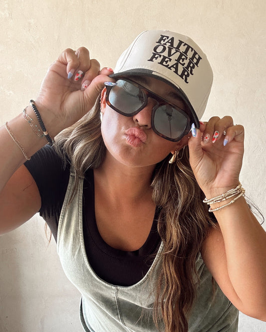 Faith Over Fear Hat in Black