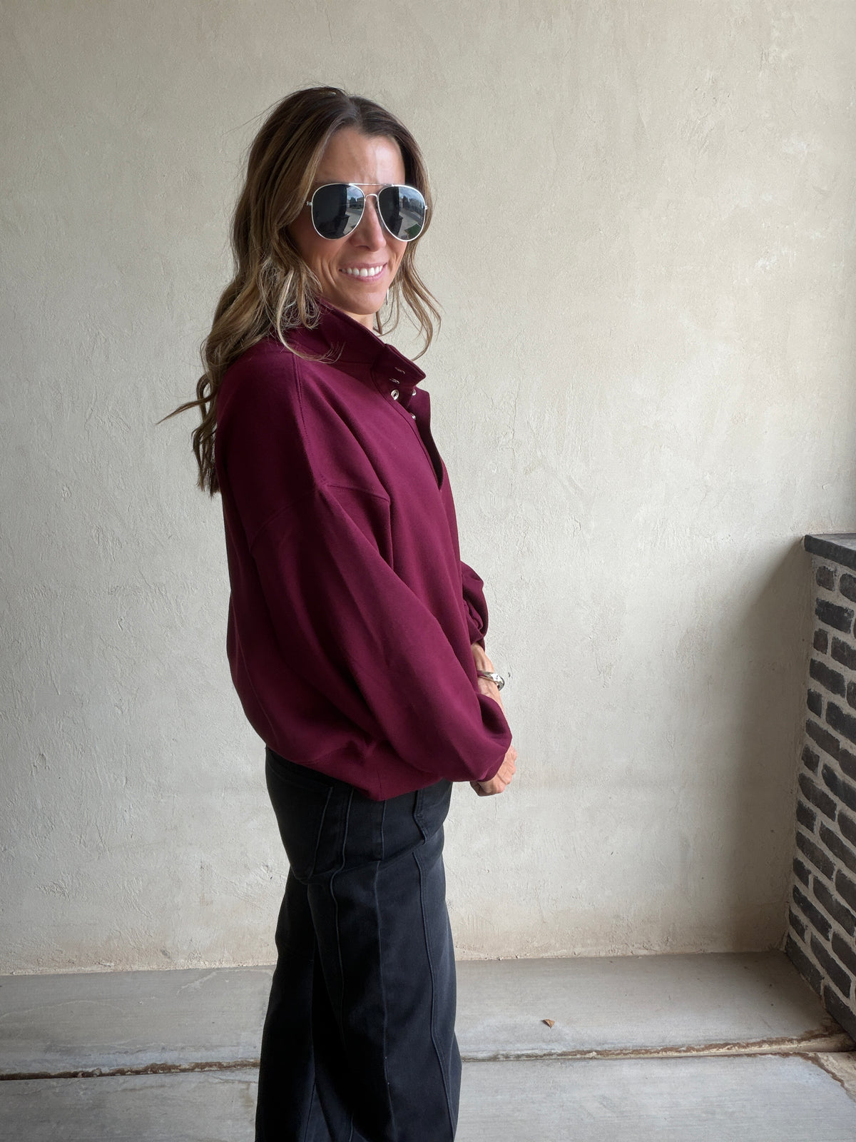 Cassie Sweatshirt in Burgundy