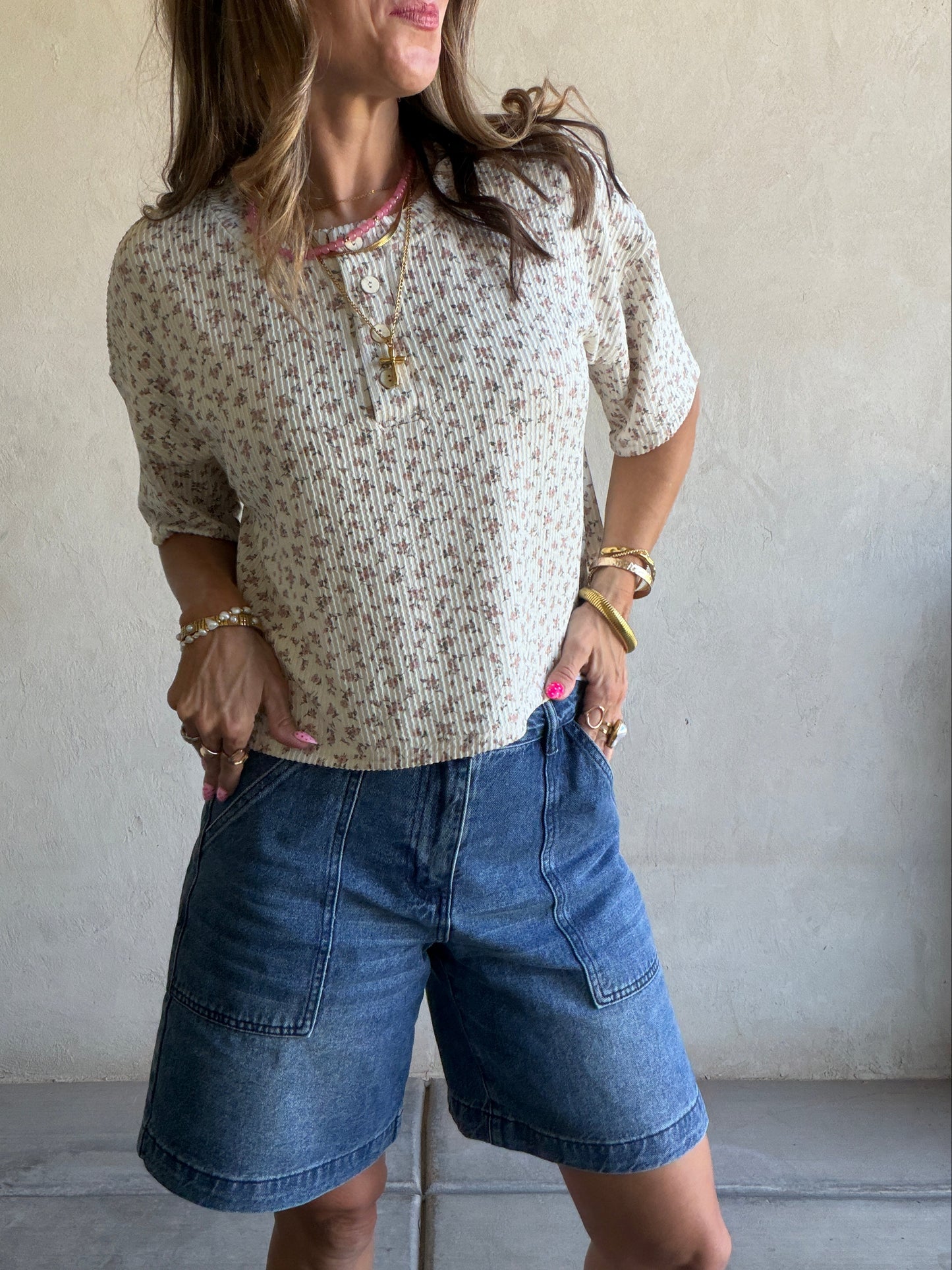 Jade Bermuda Shorts in Dark Denim