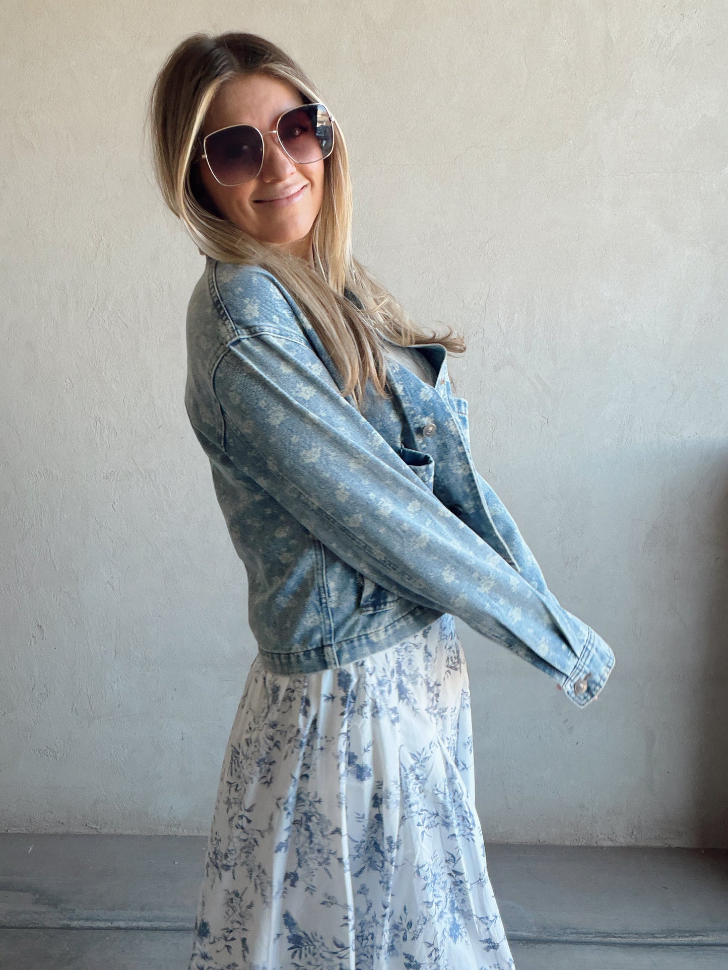 Aubrey Floral Denim Jacket