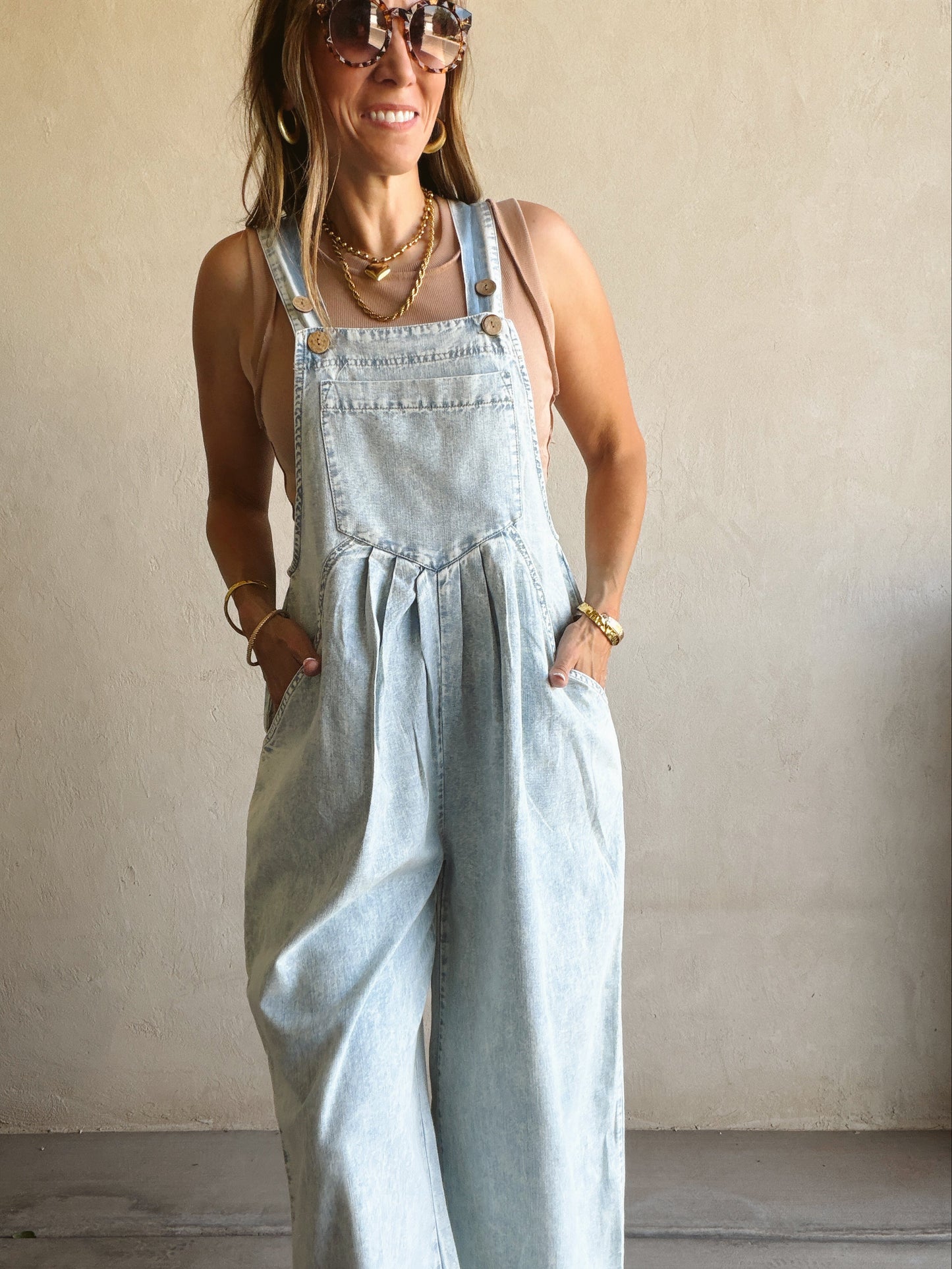 Jackie Overalls in Light Wash