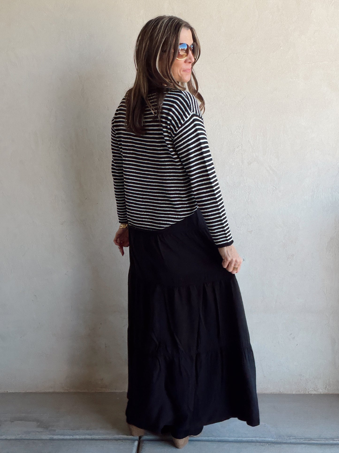 Bella Tiered Skirt in Black