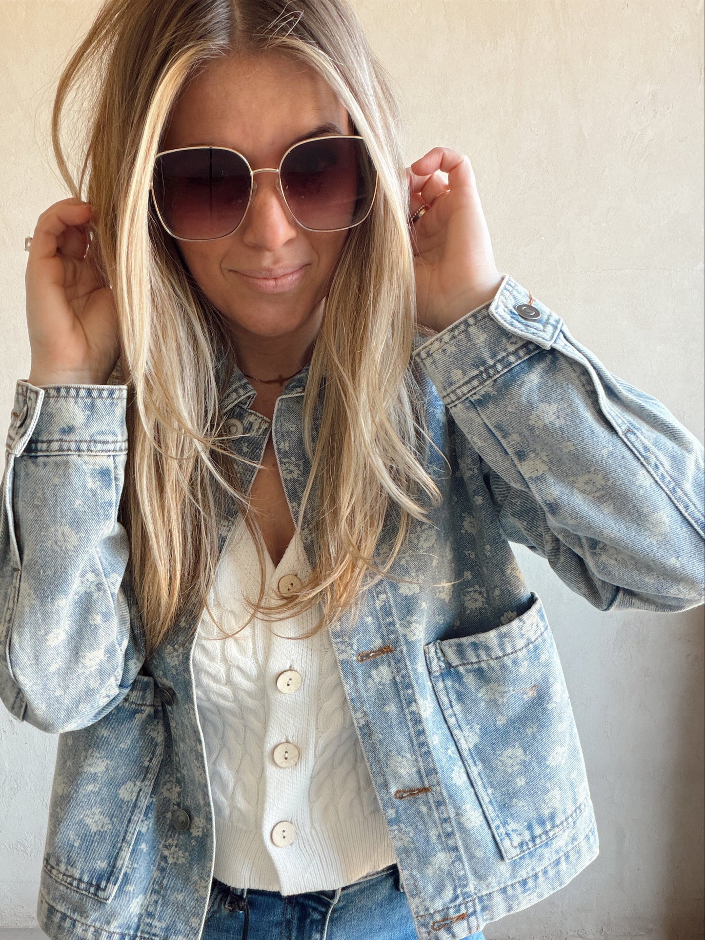 Aubrey Floral Denim Jacket