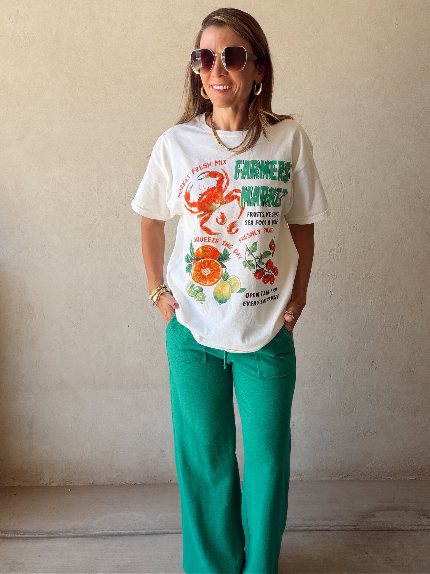 Farmer's Market Tee in Cream