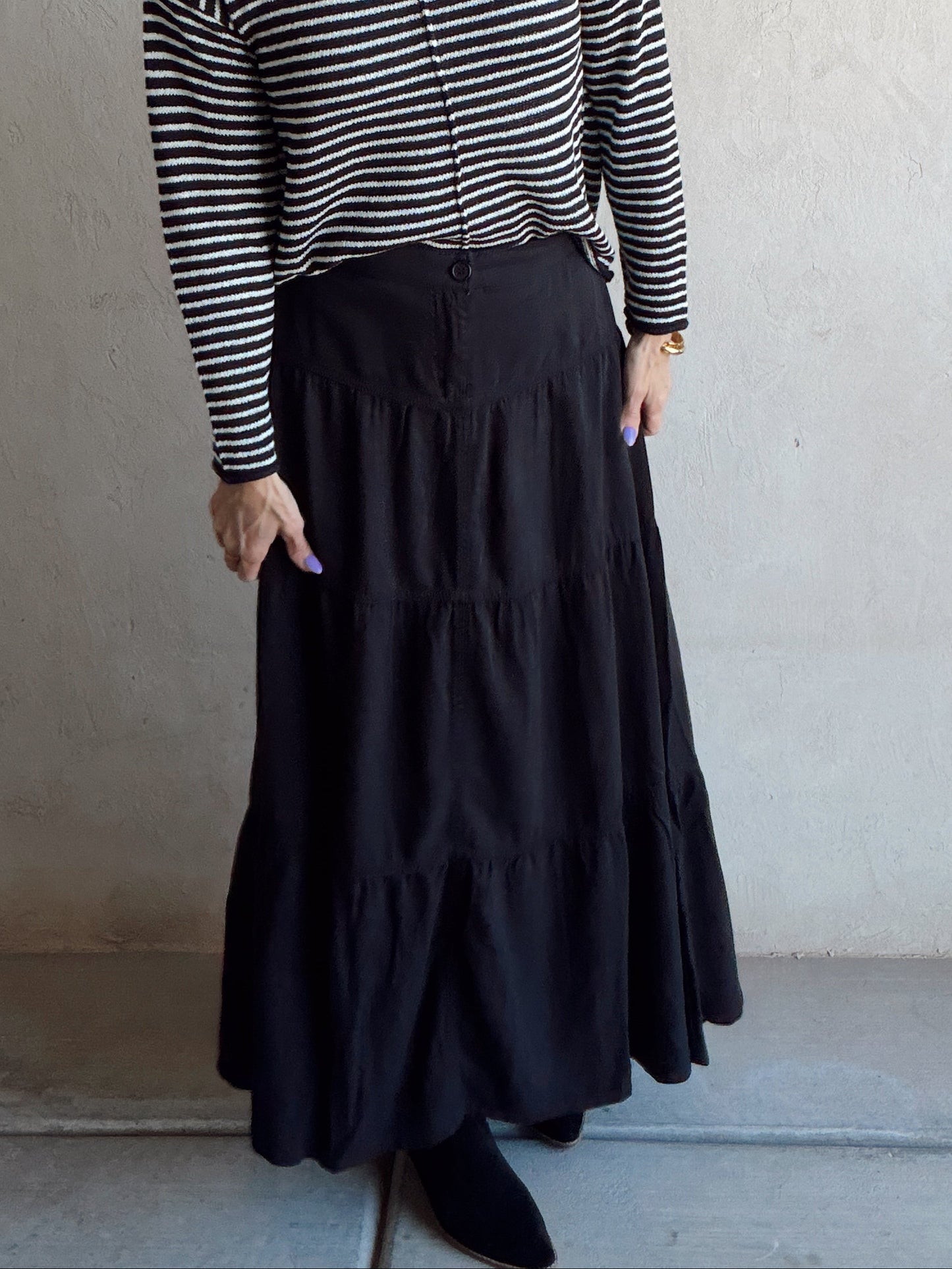Bella Tiered Skirt in Black
